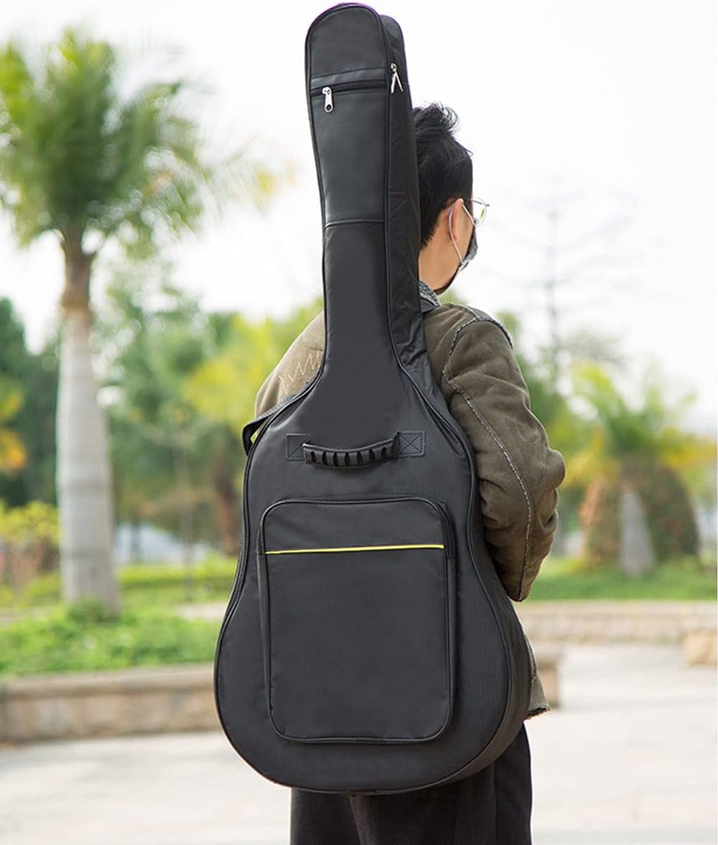 Classic guitar case - Acoustic guitar case - Backpack with exterior pocket and handles - Guitar backpack - Guitar case - Padded - Waterproof - For electric guitars - Black - Image 5