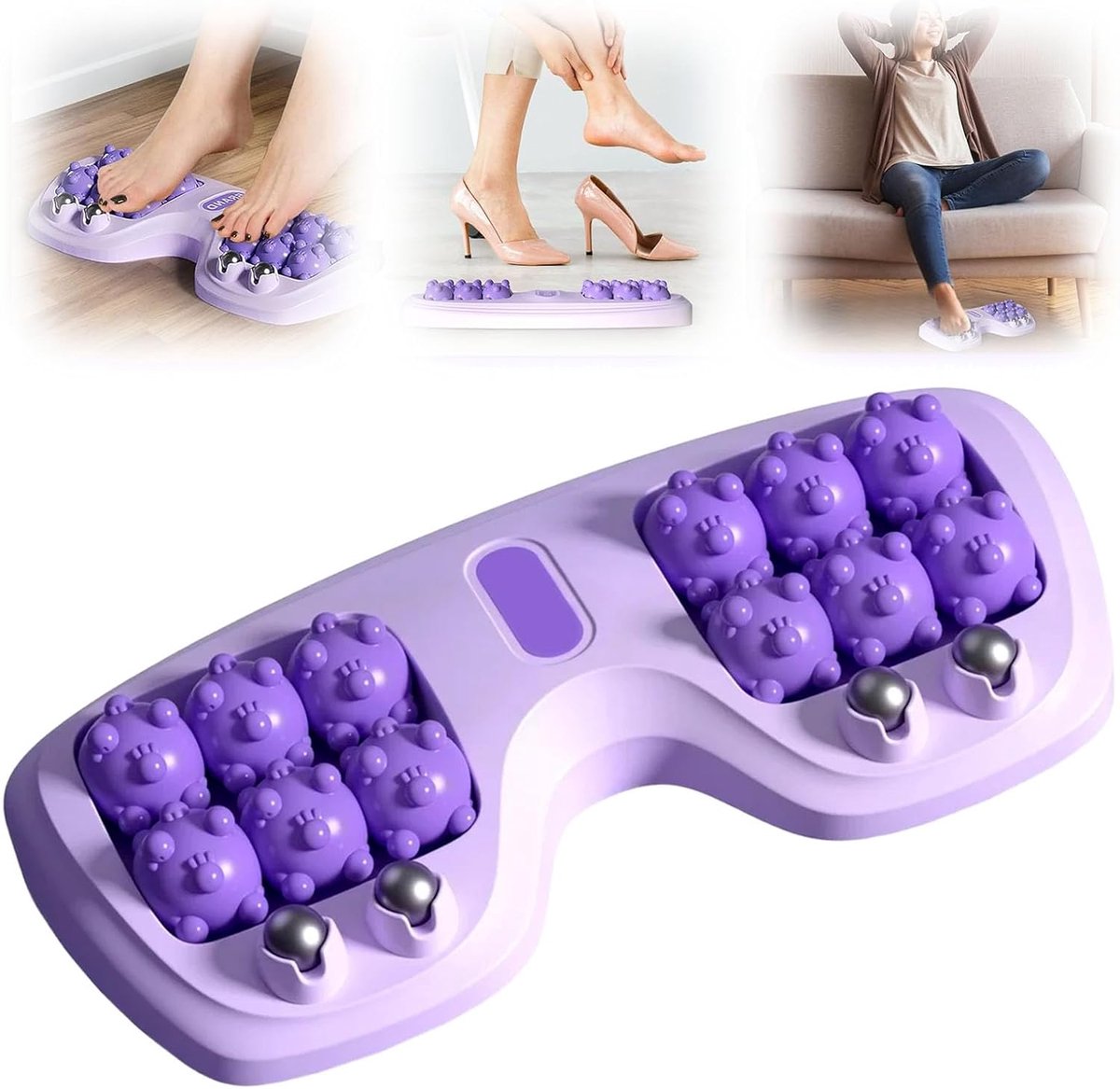 Foot massage device - Foot massage roller - Portable double foot massager roller - Massage ball - Foot massage - double foot massager roller for relieving plantar fasciitis pain and improving circulation, portable foot massager tool - Image 1