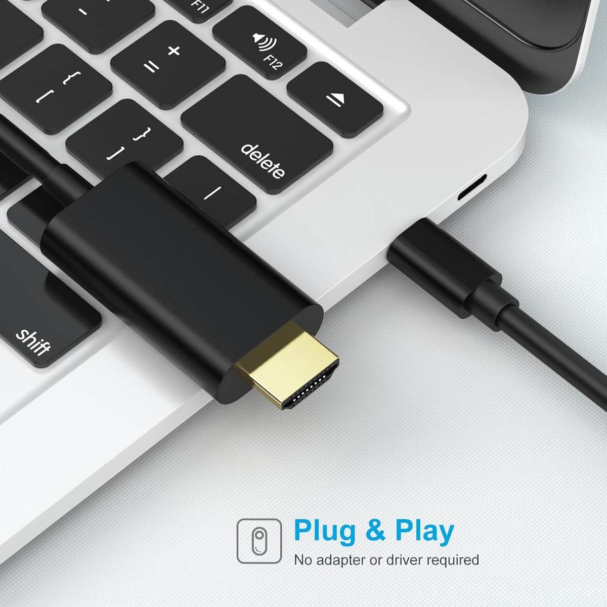 USB C to HDMI cable (6FT) - USB C HDMI cable - 4K Ultra HD, High-Speed - USB C HDMI cable - HDMI USB C cable - HDMI to USB C cable - USB Type C to HDMI cable for home office - Image 5