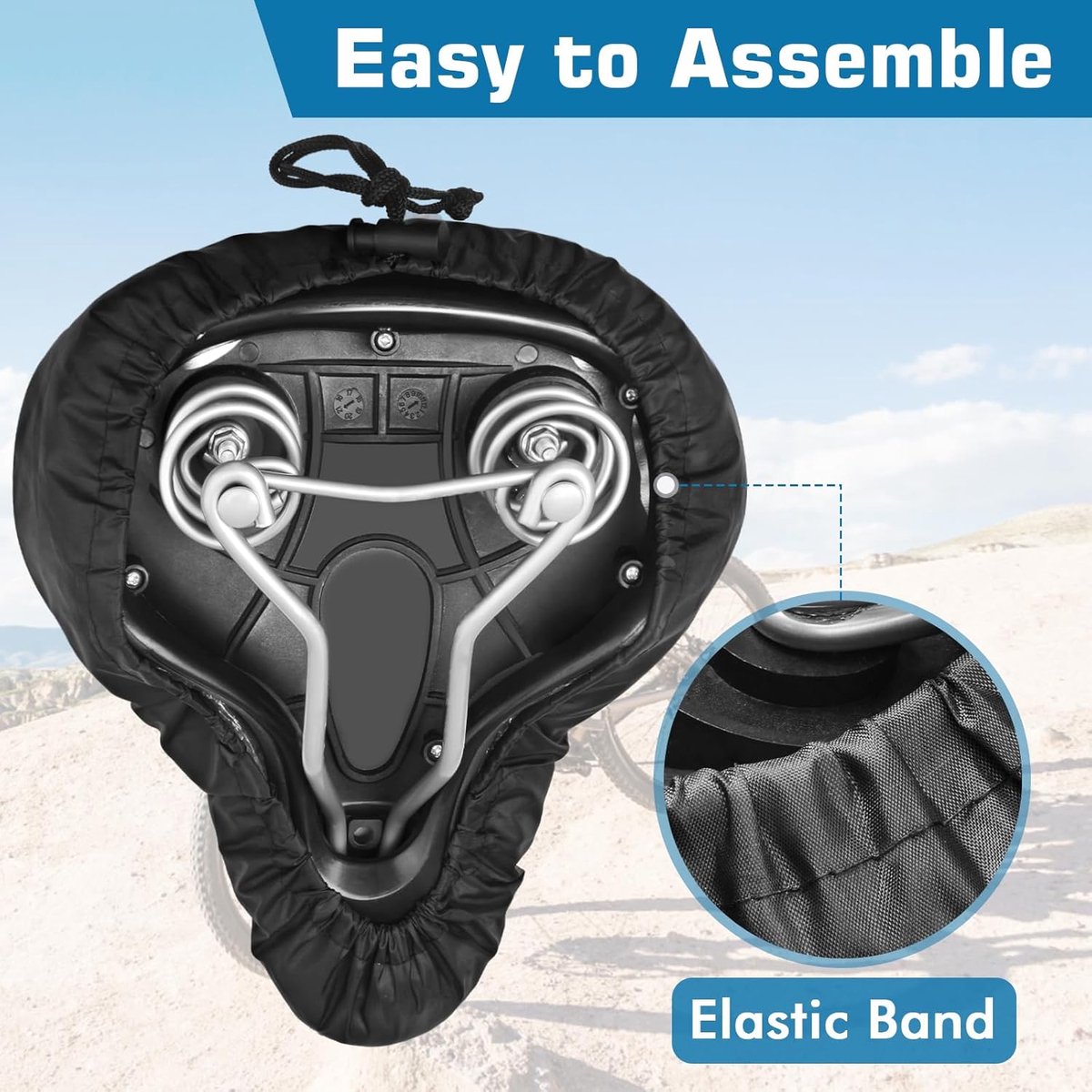 2 pieces - Bicycle Saddle Cover - Bicycle Saddle Cover - Waterproof Saddle Cover - Cover for Bicycle Saddle - Rain Cover - Saddle Cover - with drawstring - outdoor saddle cover - bicycle accessories - waterproof - universal - rain and dust protection - 24 - Image 4