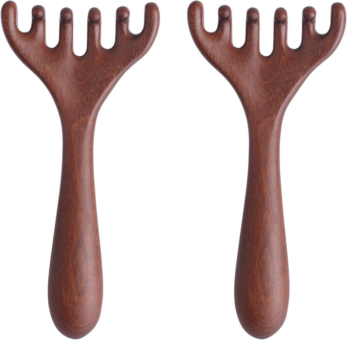 BOXOB 2pcs Wooden Head Massager, Portable Head Scratcher for Deep Relaxation Durable Wooden Comb Wooden Scalp Massager Gift for Family and Friends - Image 1