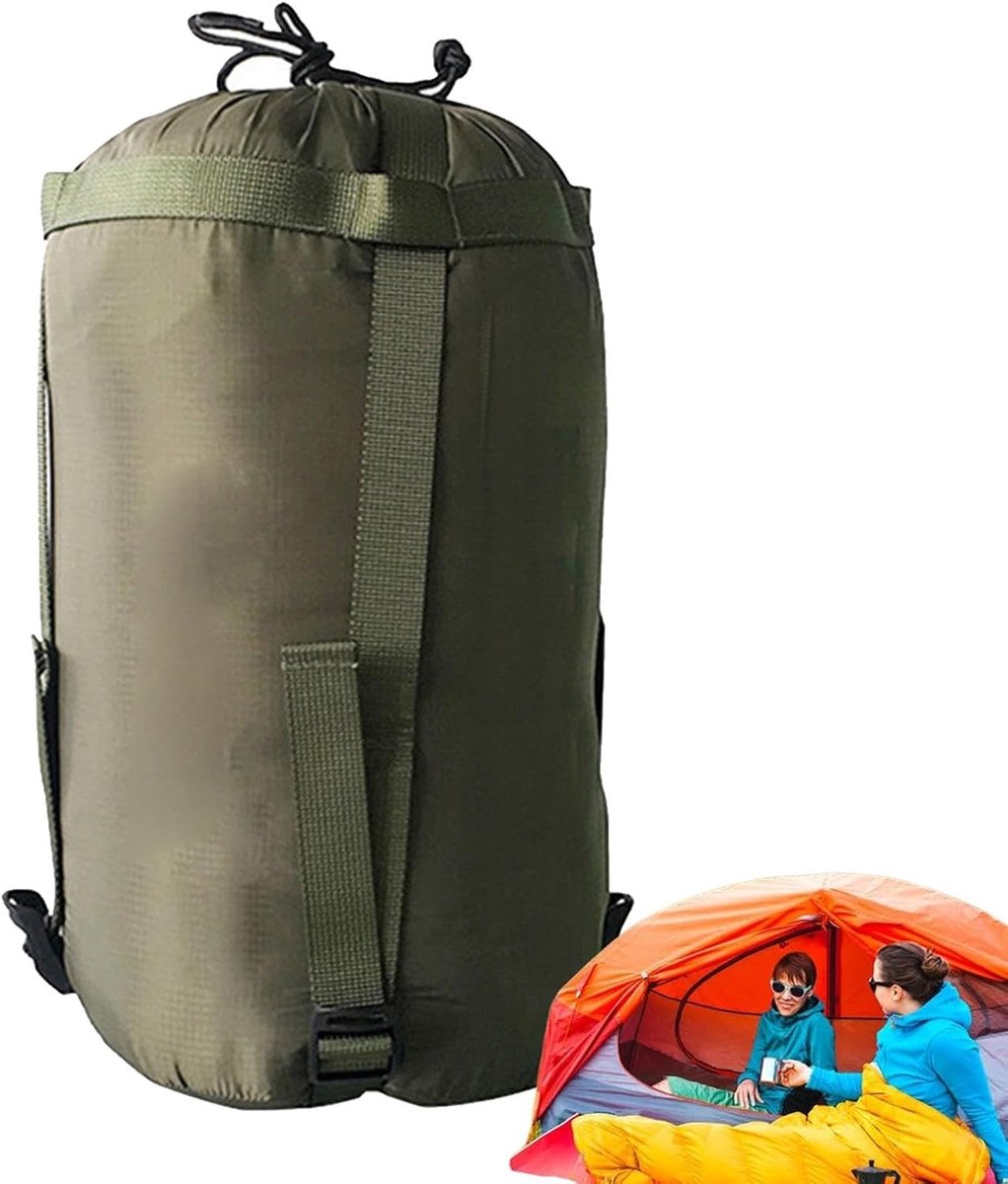 Compression bag - Sleeping bag compression bag - Sleeping bag storage bag - Storage bag - Backpacking storage bags - Portable sleeping bag storage bag - Lightweight backpack bag - Camping storage bag - for travel, camping and outdoor backpacking - Green - - Image 1
