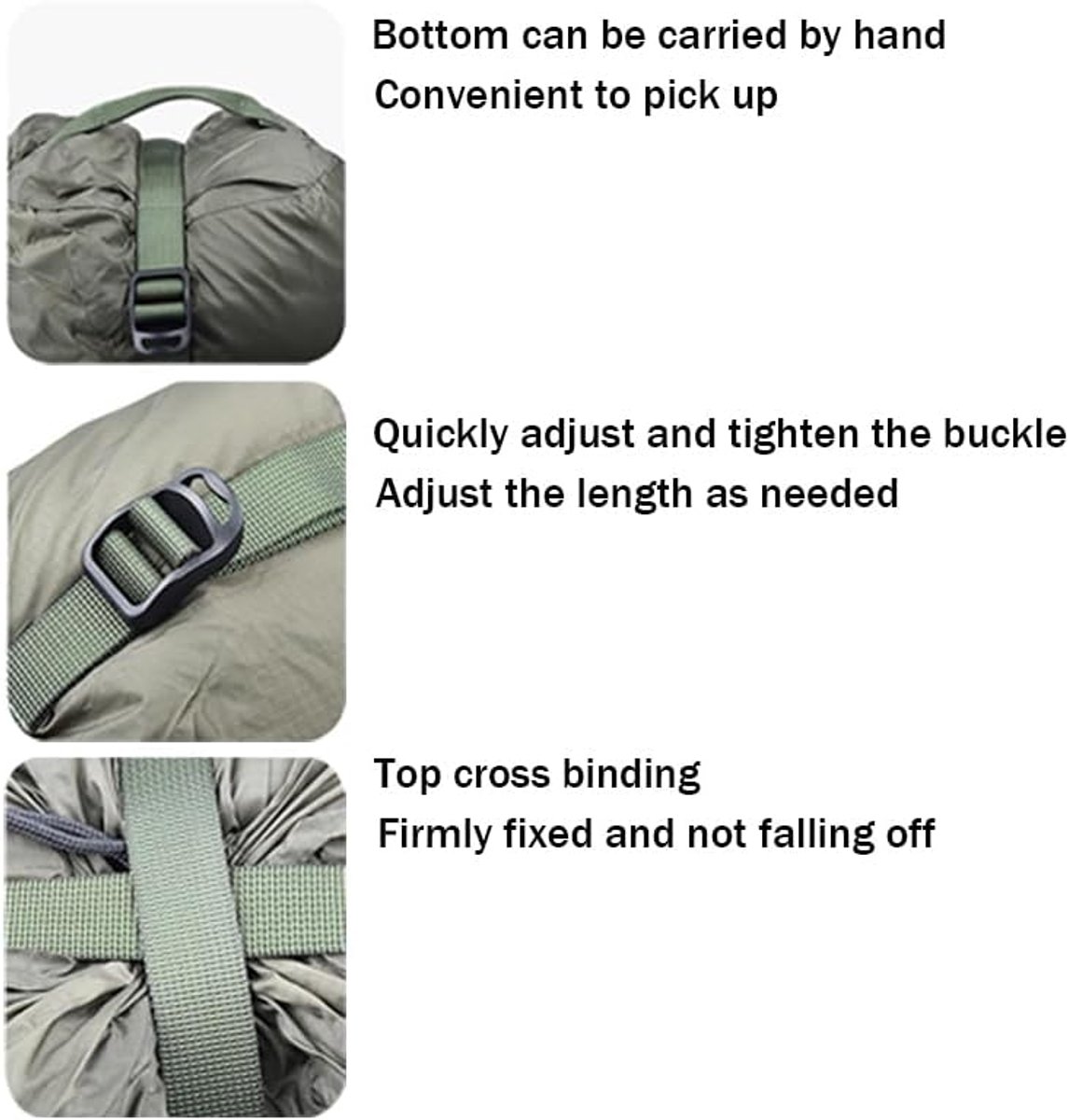 Compression bag - Sleeping bag compression bag - Sleeping bag storage bag - Storage bag - Backpacking storage bags - Portable sleeping bag storage bag - Lightweight backpack bag - Camping storage bag - for travel, camping and outdoor backpacking - Green - - Image 6