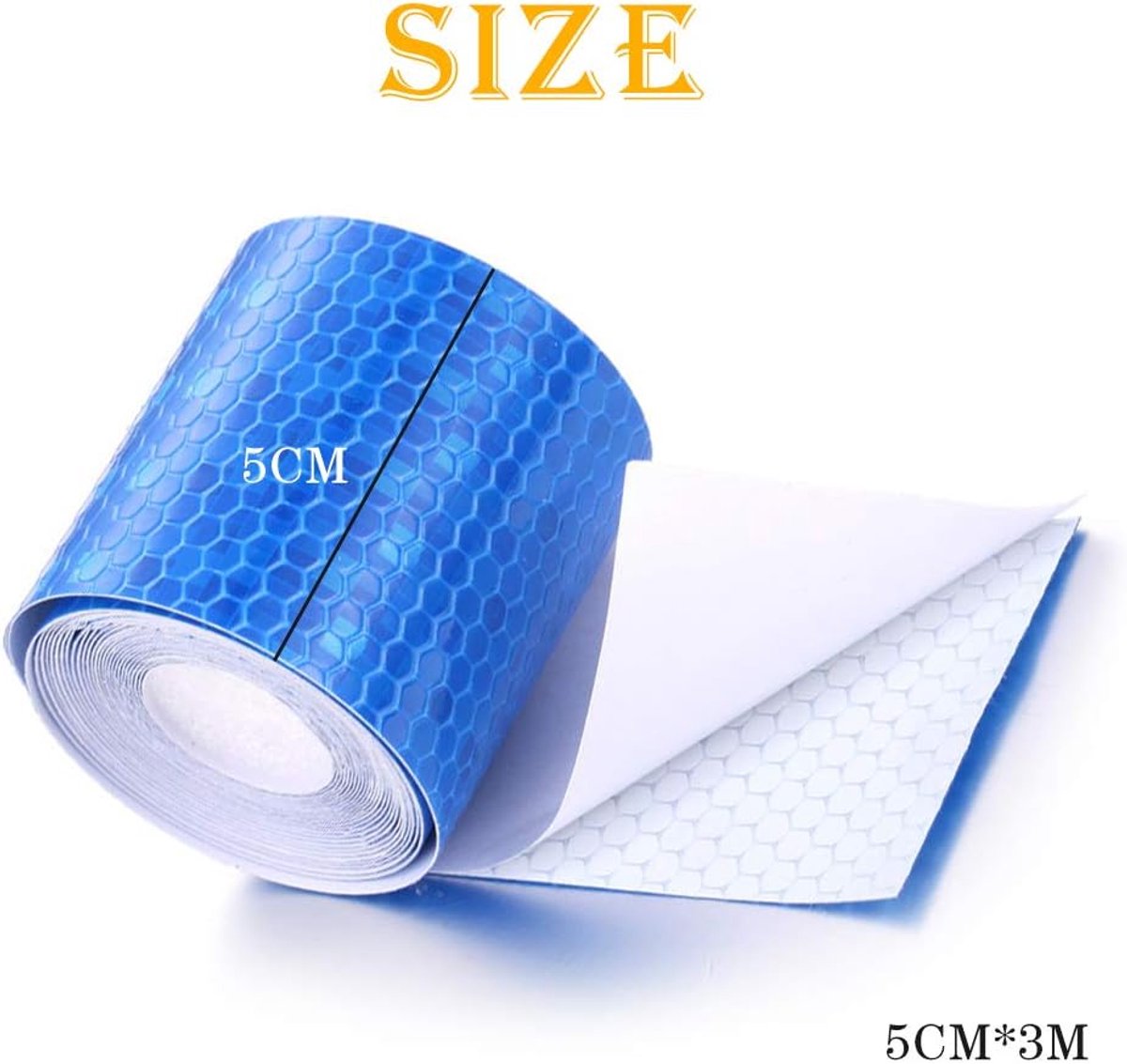 4 rolls - reflective stickers - 5cm*3m - reflective tape - reflective safety warning strips - reflective strips - safety marking tape - waterproof - for trucks, bicycles, strollers, helmets - yellow, white, red, blue - Image 5