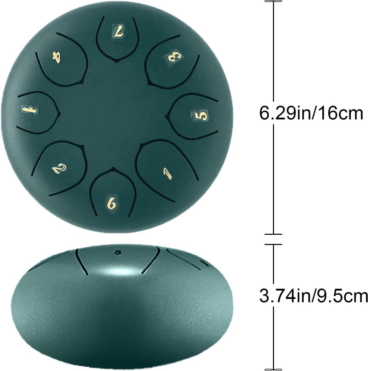 Rain drum - outdoor rain drum - rain drum for the garden - rain drum for outside in the garden - chakra drum for outdoor rain - drum - musical instruments - 6 inch rain drum - with 8 tones - green - 16*9 cm - Image 5