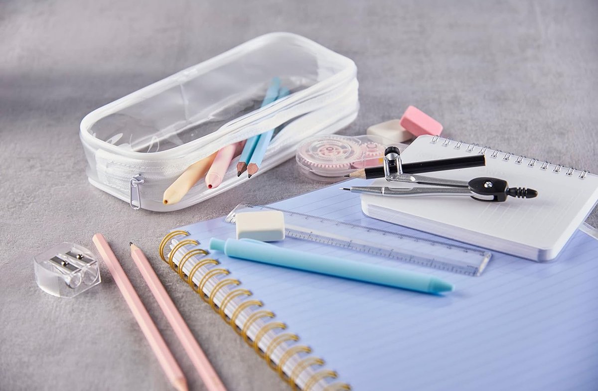 Pencil Case - 2-Piece Pencil Case - Pencil Case for School - Transparent Pencil Case - Transparent Exam Pencil Case - School Supplies - transparent school pencil case - school pencil case - Pencil case for men and women, children's pencil case, travel - P - Image 3
