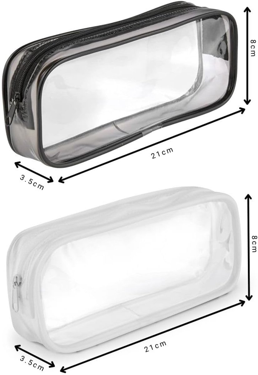 Pencil Case - 2-Piece Pencil Case - Pencil Case for School - Transparent Pencil Case - Transparent Exam Pencil Case - School Supplies - transparent school pencil case - school pencil case - Pencil case for men and women, children's pencil case, travel - P - Image 6