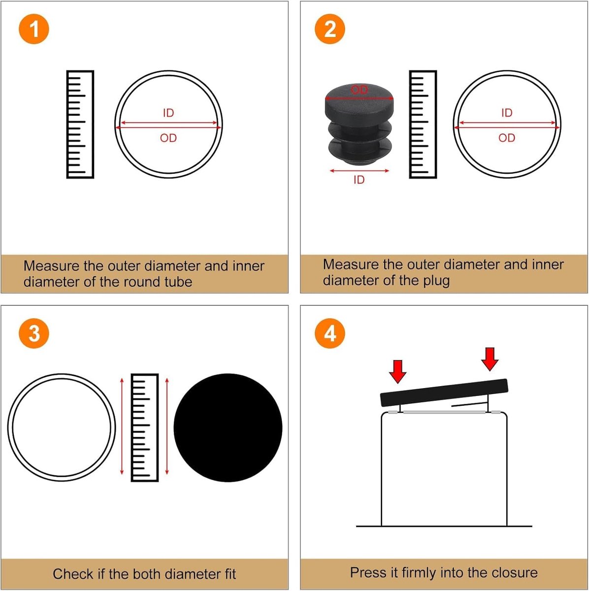 32 pieces - Furniture mats - 16 mm - furniture legs - furniture leg pads - round plastic plugs - end caps for pipes - furniture glides - for tables and chairs - black chair leg protectors - for hardwood floor tiles - black - Image 3