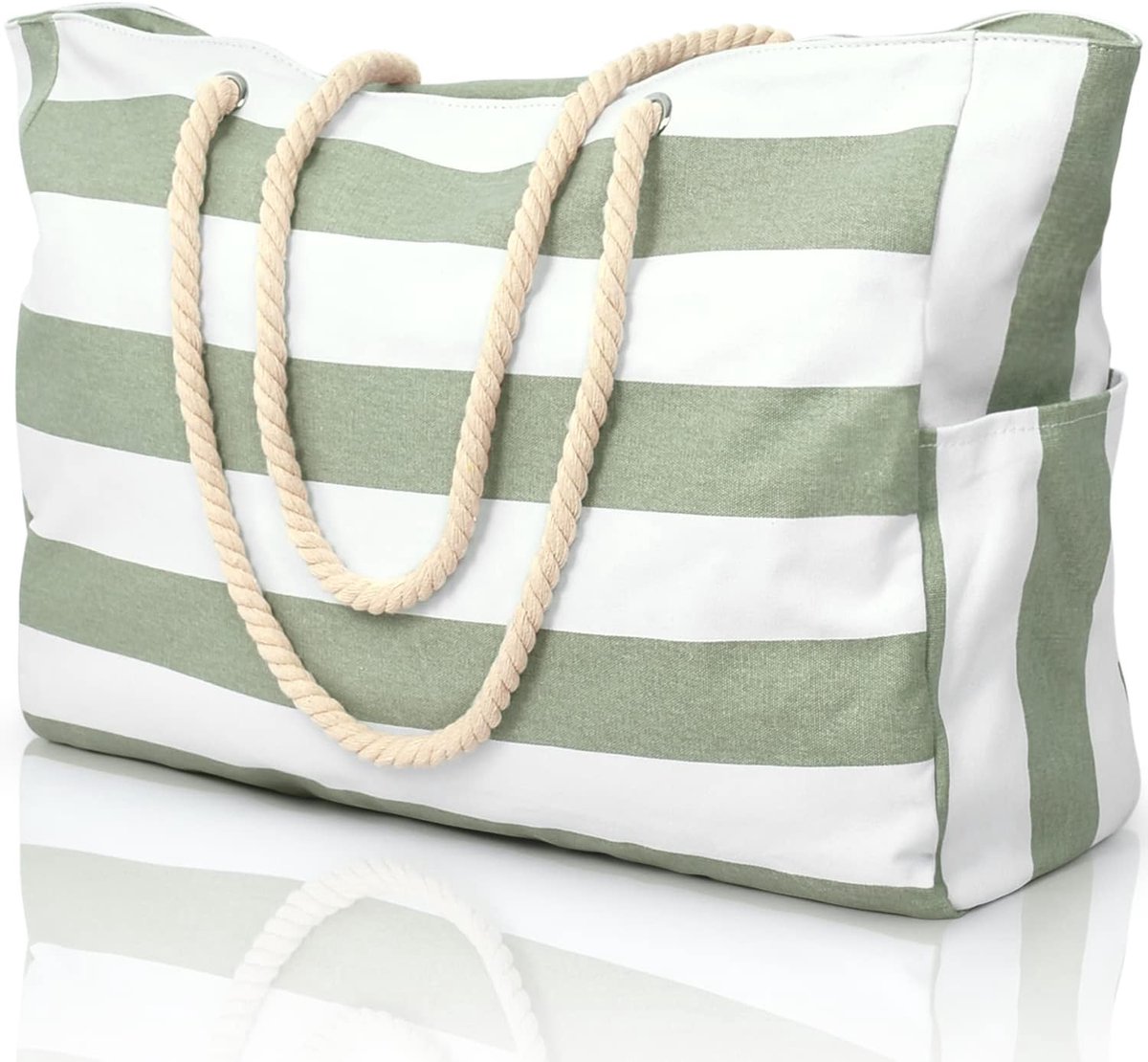 Beach bag - large beach bags for women - waterproof beach bags with zipper and rope handle, travel bags Shopping essentials Pool Gym - Vegetables - Image 1