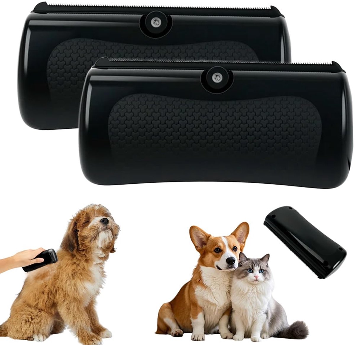 Detangling Blade - 2 Pieces - Tail Shedding Brush - Detangling Comb - Comb - Undercoat Comb - Grooming Brush for Dogs and Cats - Dog Brush - Cat Brush - Tool for removing long and short hair from pets - Detangling Comb - Image 1
