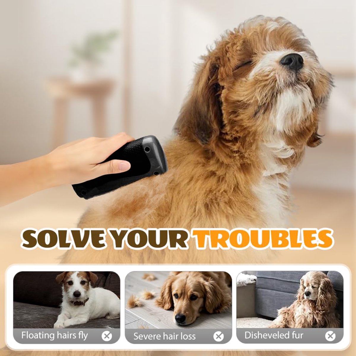 Detangling Blade - 2 Pieces - Tail Shedding Brush - Detangling Comb - Comb - Undercoat Comb - Grooming Brush for Dogs and Cats - Dog Brush - Cat Brush - Tool for removing long and short hair from pets - Detangling Comb - Image 2