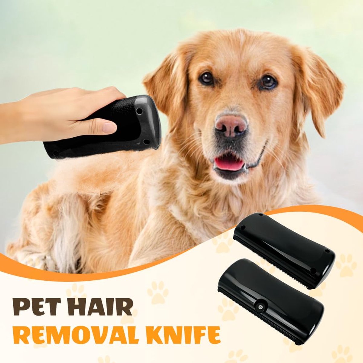 Detangling Blade - 2 Pieces - Tail Shedding Brush - Detangling Comb - Comb - Undercoat Comb - Grooming Brush for Dogs and Cats - Dog Brush - Cat Brush - Tool for removing long and short hair from pets - Detangling Comb - Image 6
