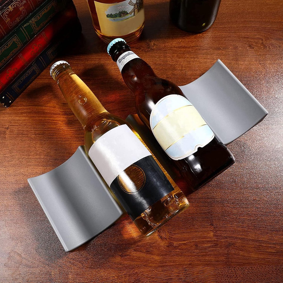 Bottle rack - Beverage bottle rack - Refrigerator bottle holder - Plastic bottle holder - Wine bottle holder - Wine rack - Storage organizer - Refrigerator organizer - Wine bottle display mat - Can holder - for wine bottles, refrigerator and pantry - 29.5 - Image 3