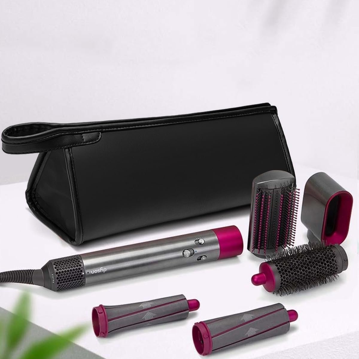 Suitable Travel Case - 1 piece - Organizer - Storage Bag - Travel Bag - Travel Pouch - PU Leather - Waterproof Hair Dryer Bag - Portable Hair Dryer Bag - For curling iron, comb, curling iron and hair dryer - Suitable for Dyson Supersonic and accessories - - Image 4