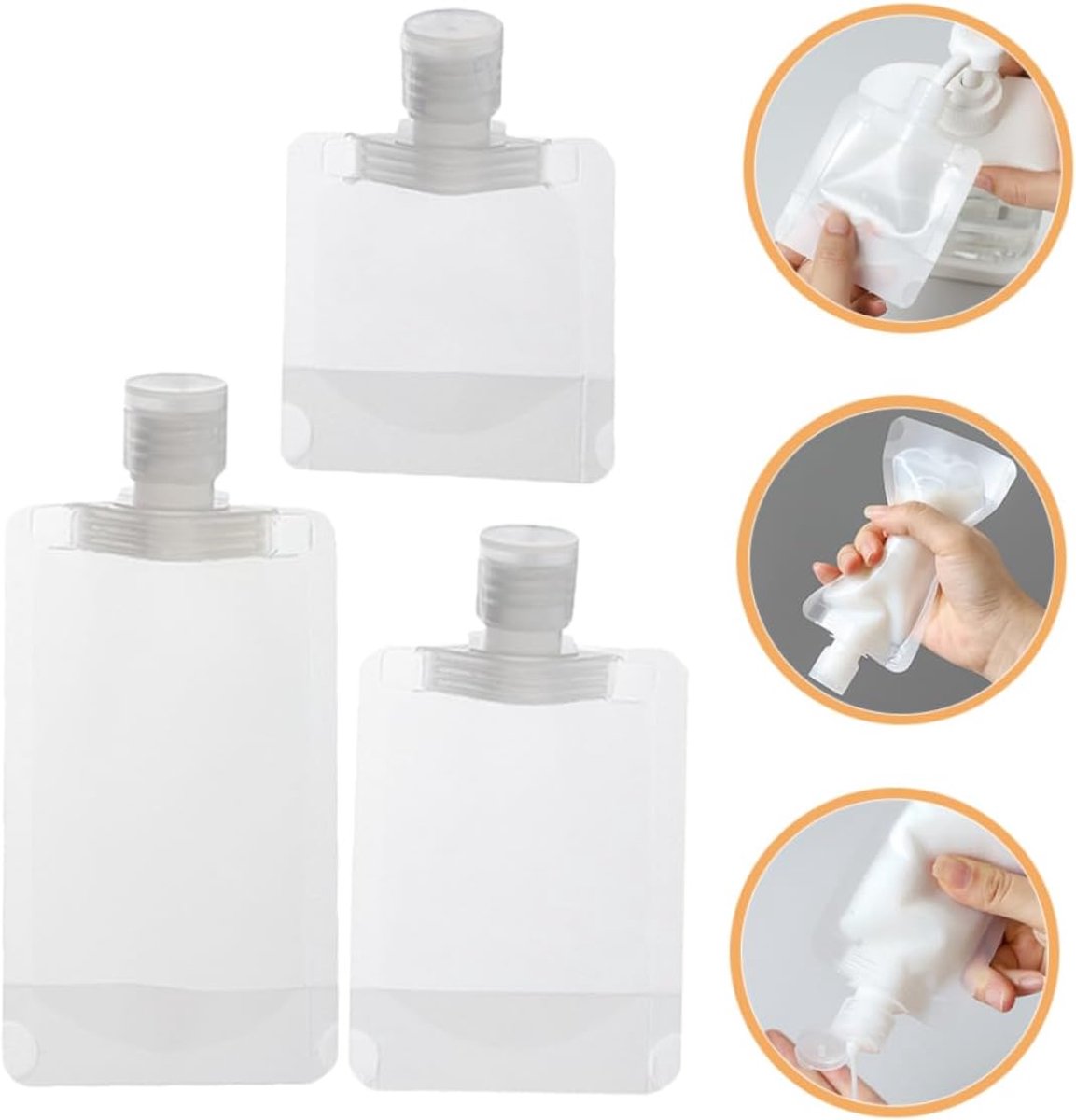 20 pieces - Travel-size Toiletries Bag - Travel Toiletries Containers - travel containers - refillable travel bottles - for cosmetics, lotions, shower gels, shampoos, travel essentials - 100 ml, 50 ml, 30 ml - with portable funnel - transparent - Image 2