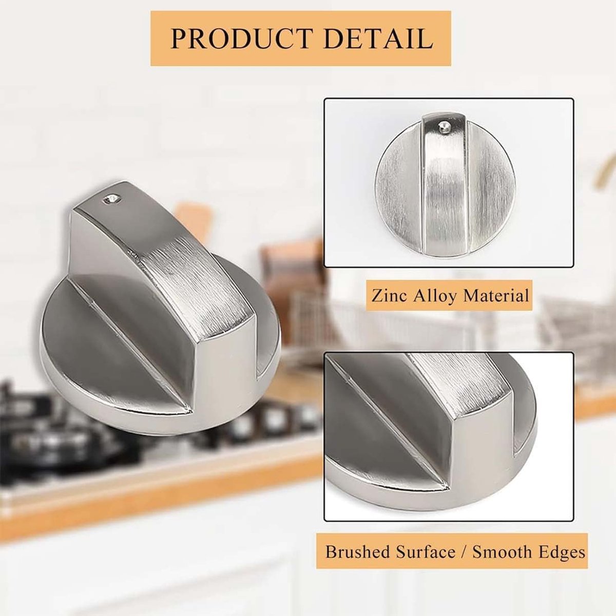 Oven Knobs - 6 Pieces Hob Knob - 6mm Knob Cover - Universal Knob Set for Gas Hob - Universal Gas Stove Hob Oven Knob Set - Knobs for Hob, Gas Stove and Oven - Precise Oven Temperature Control Knob - Image 4