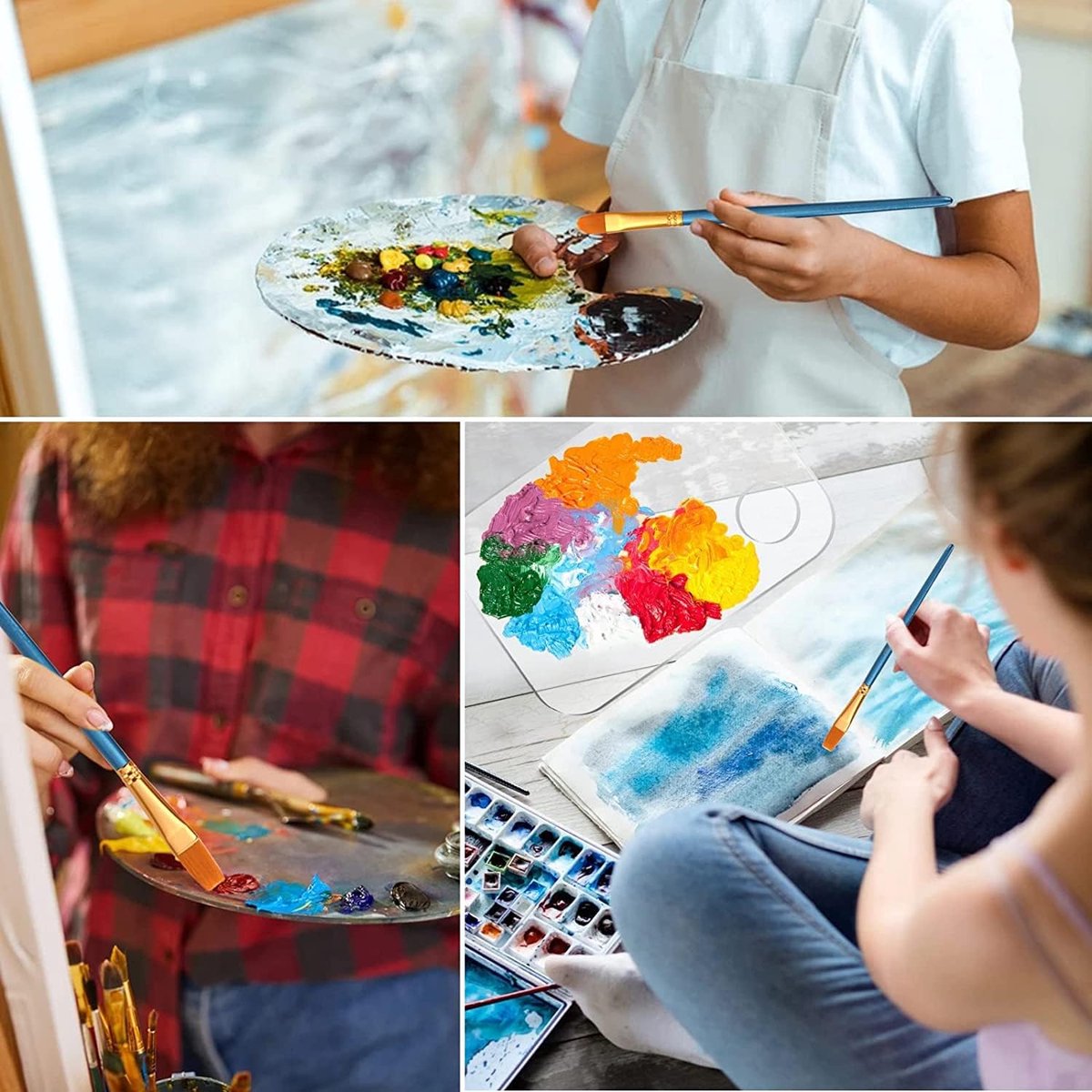 2 pieces - Color palette - Paint palette - Art palette Mixing palette - clear acrylic palette - acrylic paint palette - transparent palette - painter's palette - oval paint palette - oil paint tray set - watercolor paint sheet - mixing colors - for crafti - Image 2