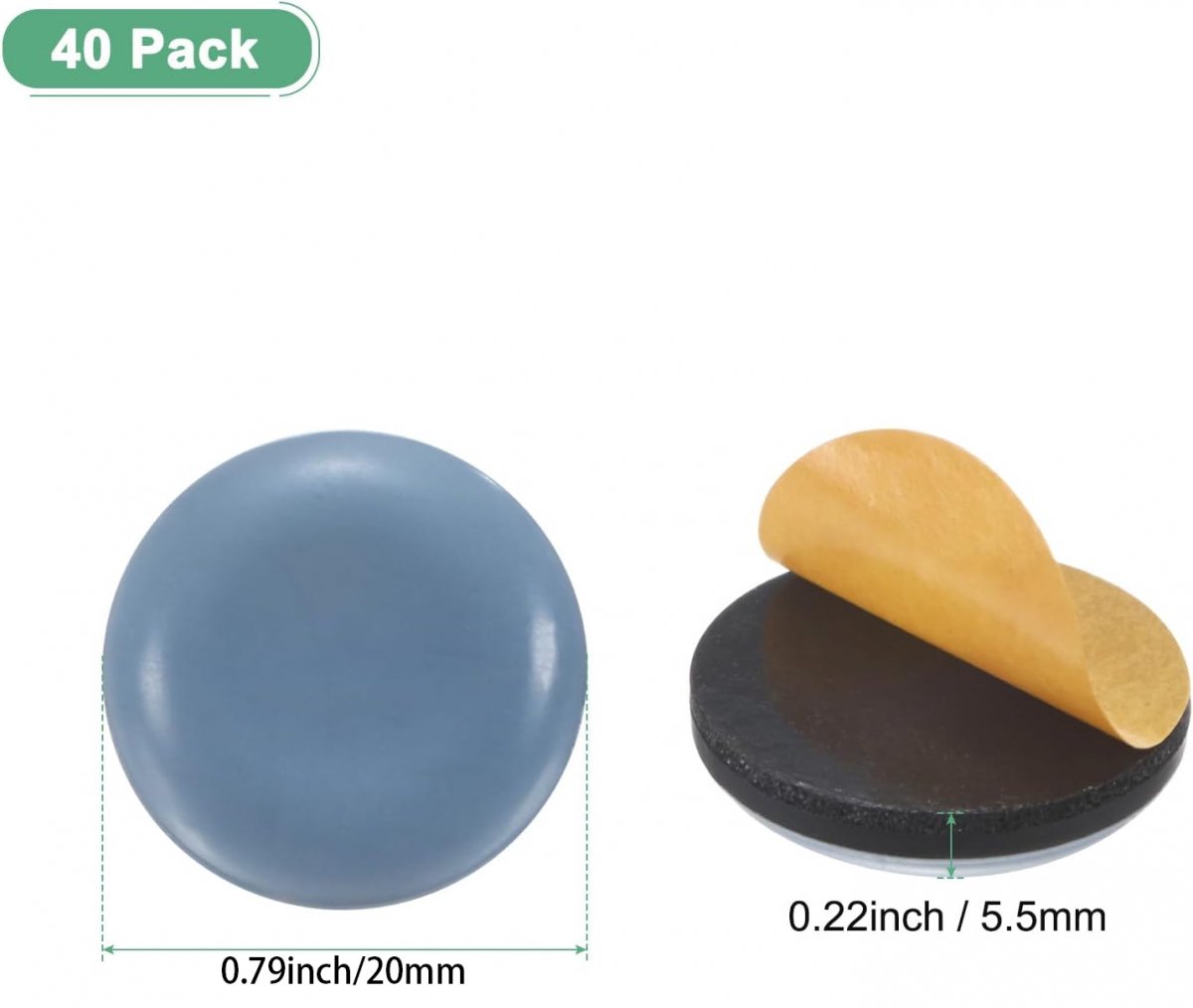 40 pieces - Furniture mats - Teflon furniture glides - Teflon furniture mats - Foot pads for table and chair - floor protectors - easy to move - for chairs, tables, sofas and beds - round - 20*20*5.5 mm - Image 2