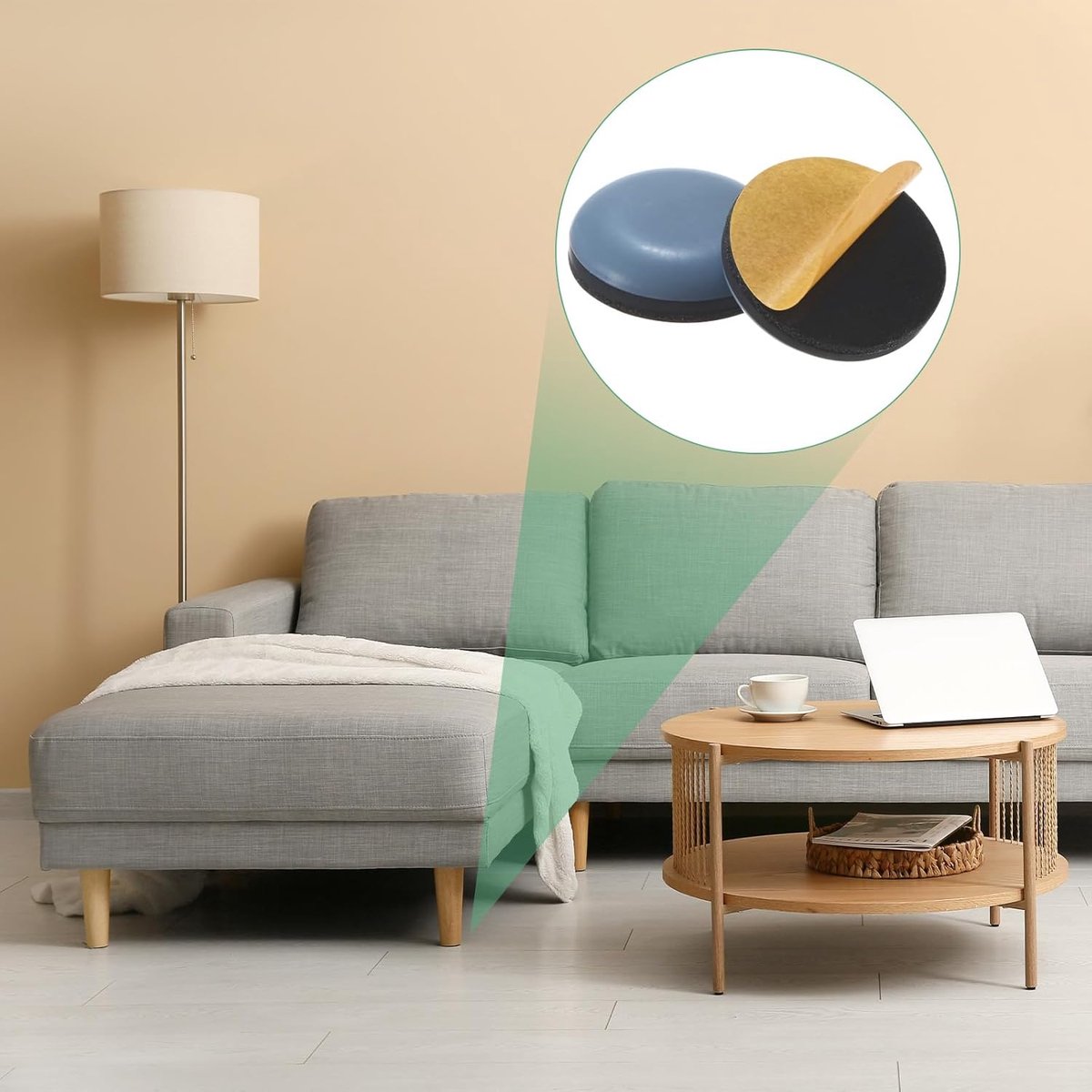 40 pieces - Furniture mats - Teflon furniture glides - Teflon furniture mats - Foot pads for table and chair - floor protectors - easy to move - for chairs, tables, sofas and beds - round - 20*20*5.5 mm - Image 4