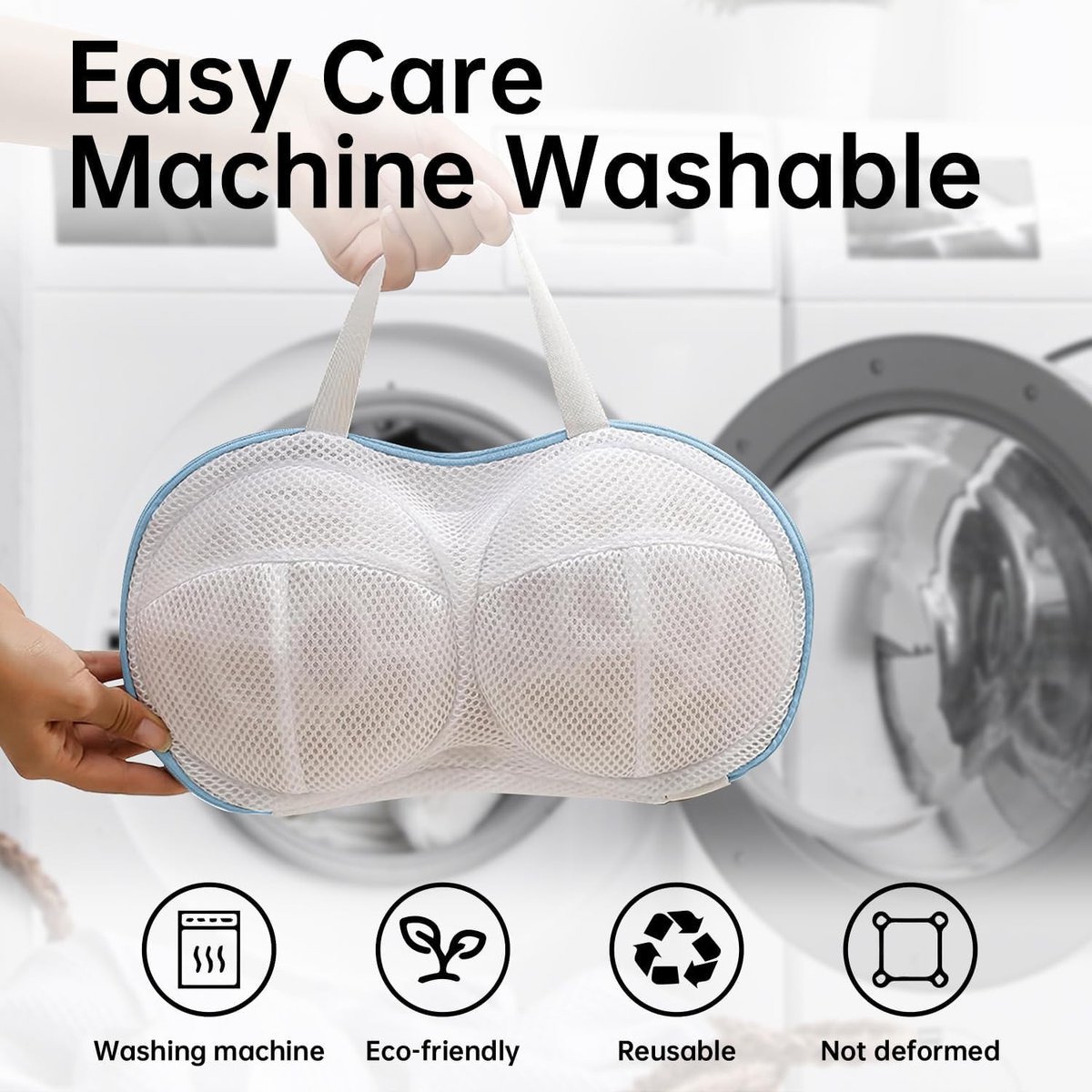 3 pieces - 20*34 cm - bra laundry bag - laundry bag - with plastic backing - mesh laundry bag - reusable - underwear laundry net for women - bra protector for washing machine - with zipper - for washing machine - household items - clothing protection - bl - Image 4