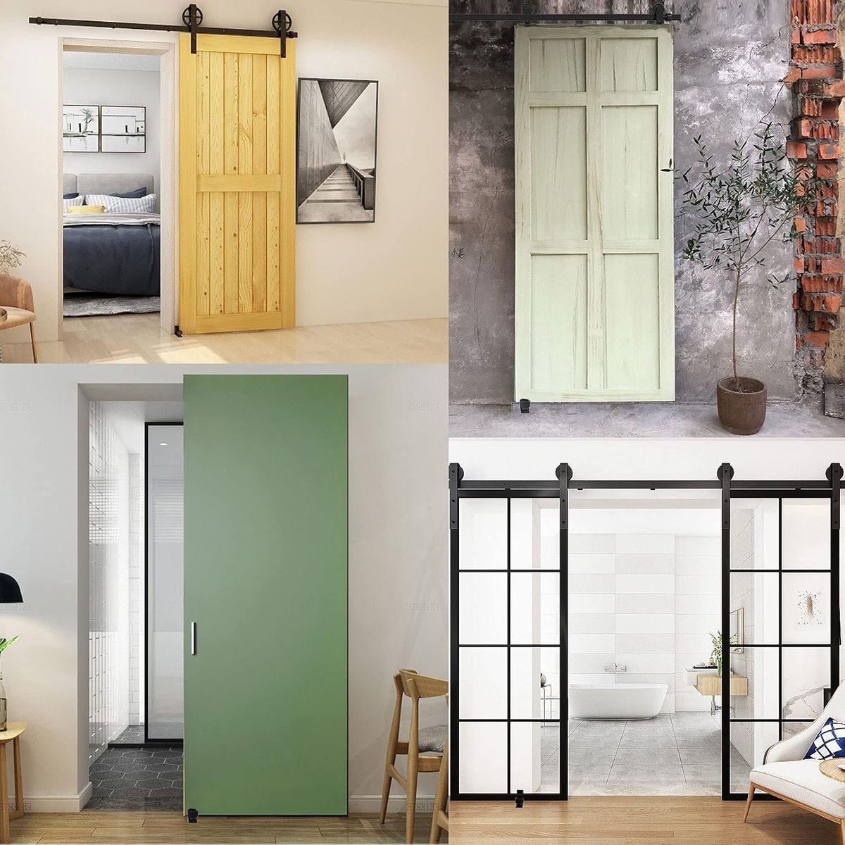 2 Pieces - Sliding Door Floor Guide Doors - Sliding Rails - Sliding Door System - Bottom-Wall Mounting Adjustable Roller Double Wheel - Adjustable Floor Guide - Door Guide - No Punching Required - Guide - Black - Smooth and Quiet - Image 3