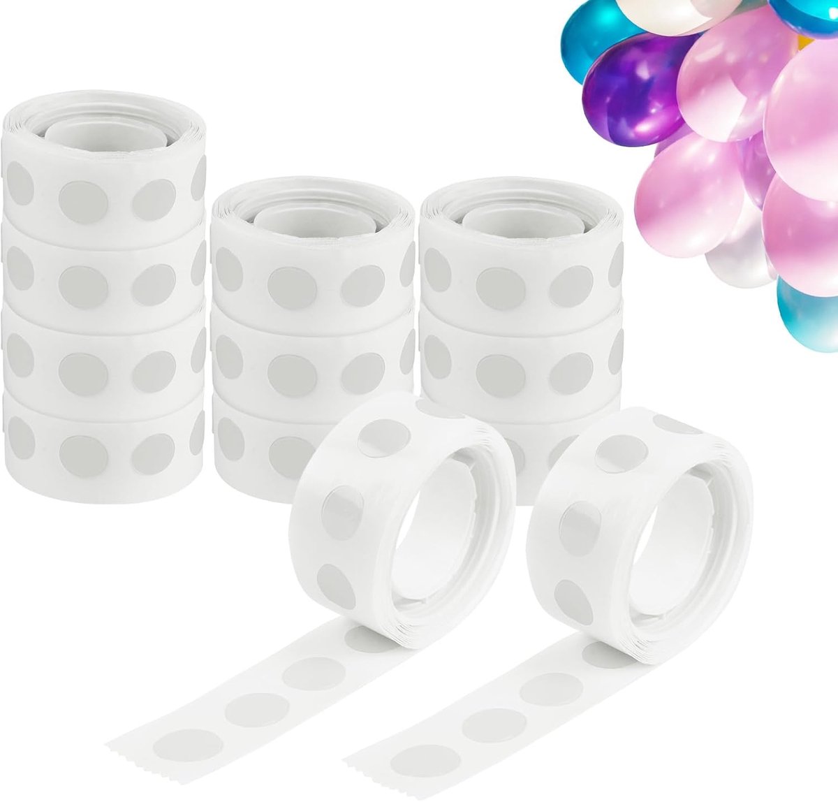 1200 pieces - balloon glue dots - double-sided stickers - removable round adhesive - leaves no residue - waterproof tape - for gift wrapping, weddings, Christmas and festivals - transparent - Image 1