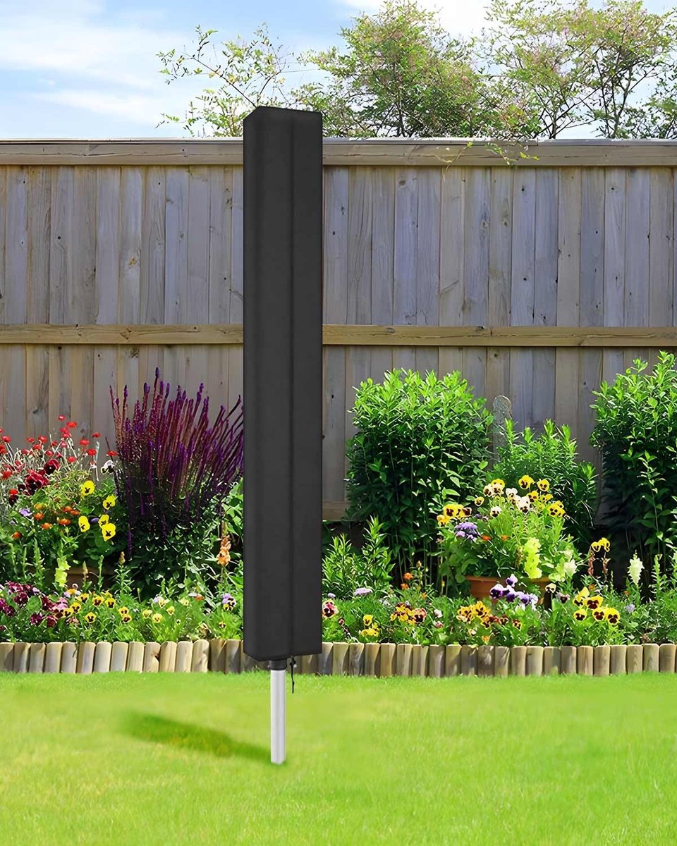 Dryer Cover - 2 Pieces - Rotating Clothesline Cover Waterproof Fabric - 165x16x16 cm - Universal Dryer Cover - Protective Cover - Heavy Duty Rotating Clothesline Cover with Zipper - Protective Weatherproof Parasol Cover for Garden Dryer and Drying Rack - Image 4