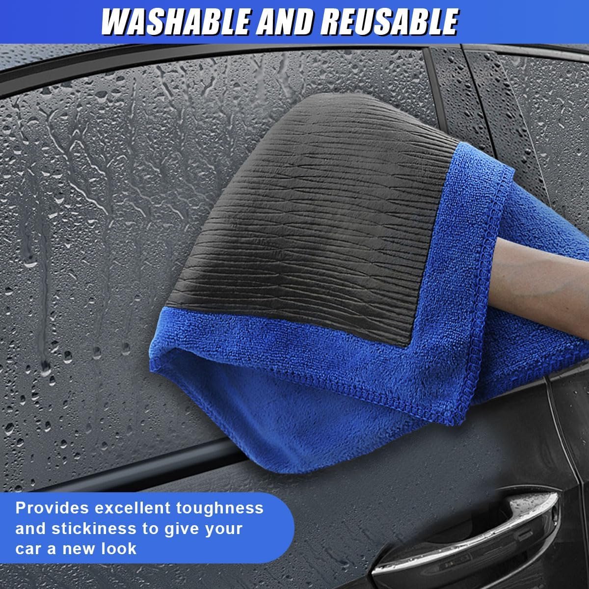 Car clay cloth - Car wash towel - Car cleaning towel - Clay bar - Clay towel - Clay bar towel - Car cleaning - detailing cloth - perforated polishing cloth - cleaning cloth - for car detailing, car cleaning, disinfection - 30*30 cm - blue - Image 2