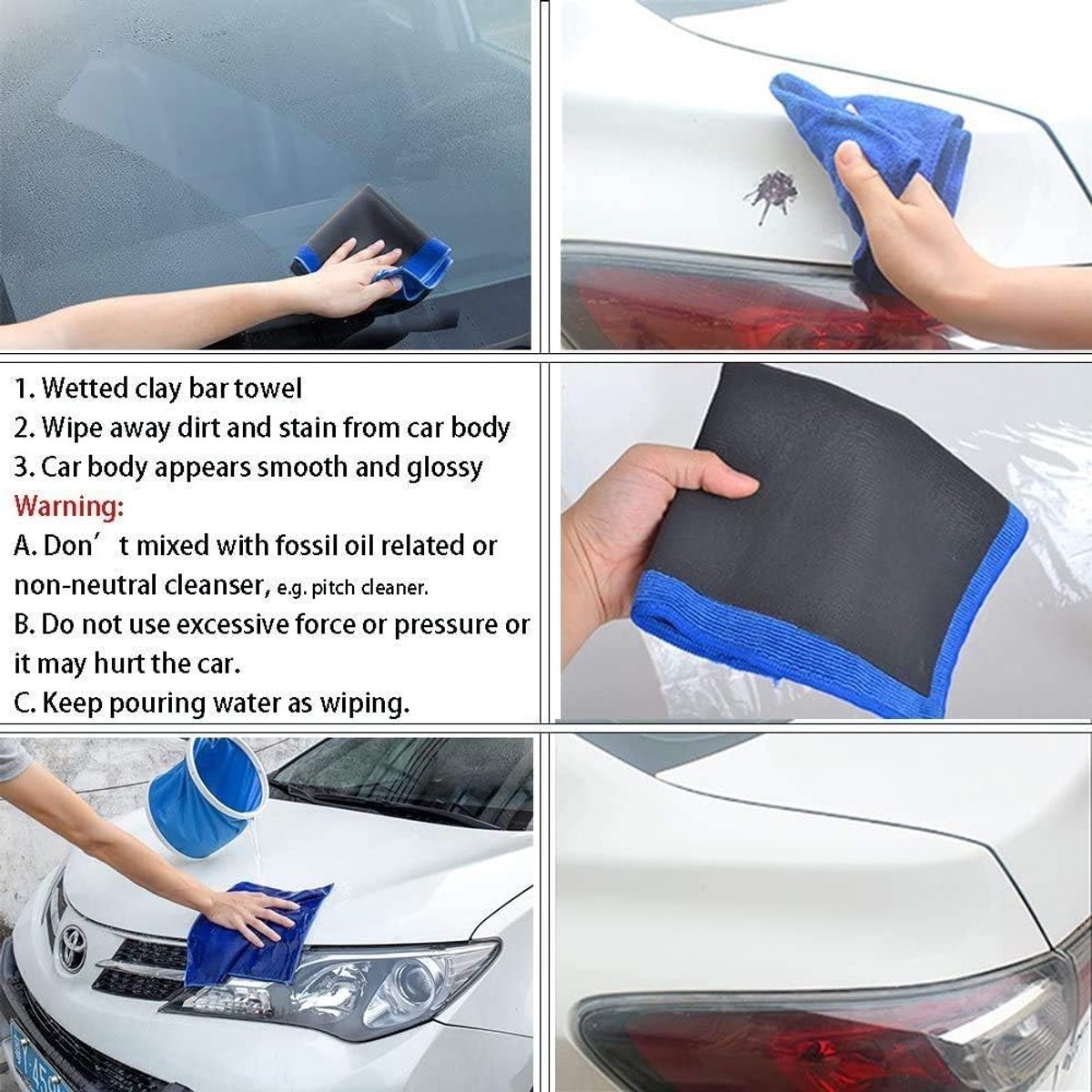 Car clay cloth - Car wash towel - Car cleaning towel - Clay bar - Clay towel - Clay bar towel - Car cleaning - detailing cloth - perforated polishing cloth - cleaning cloth - for car detailing, car cleaning, disinfection - 30*30 cm - blue - Image 6