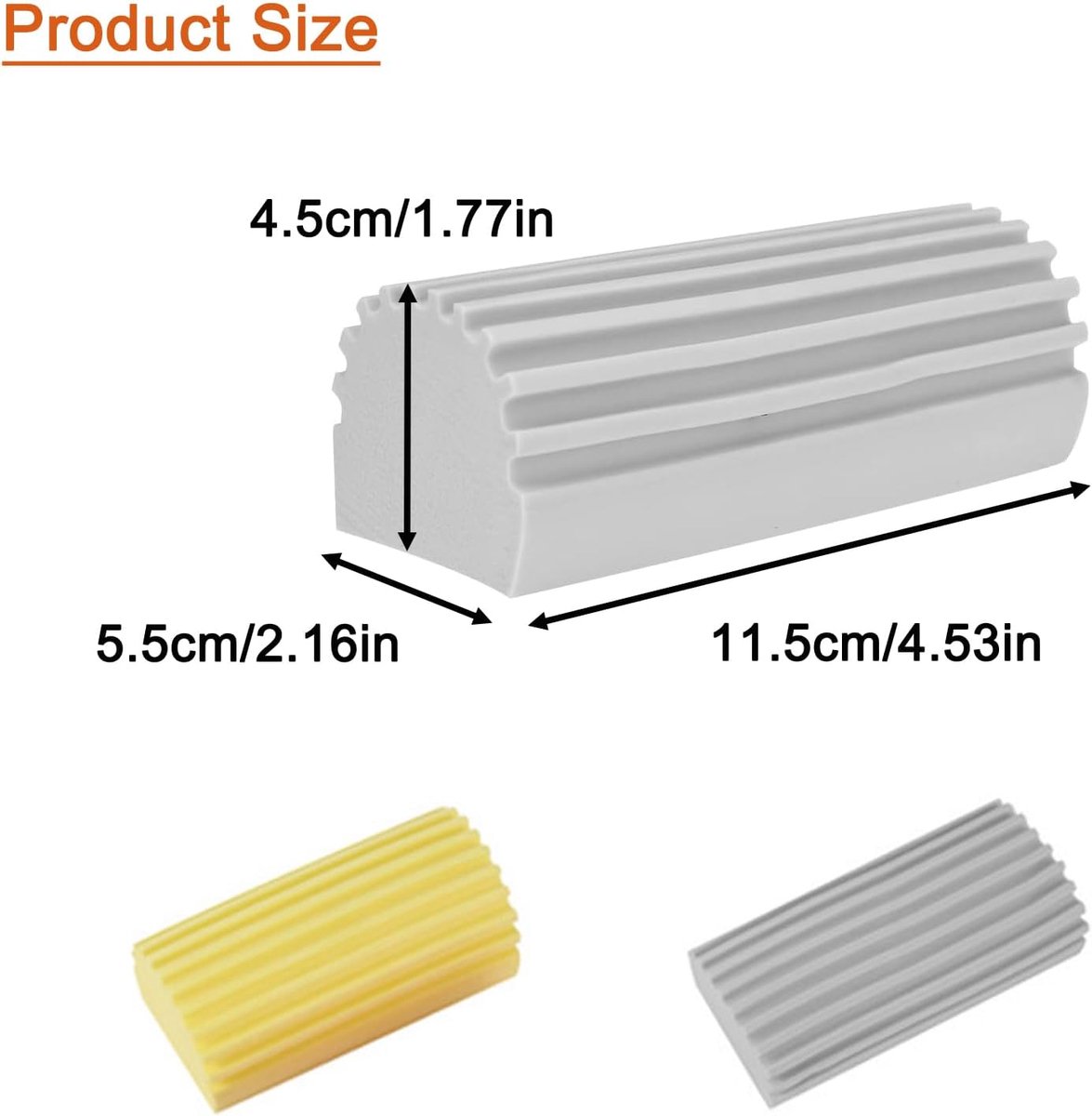 4 pieces - Cleaning sponge - Magic sponge - Duster sponge - Kitchen sponge - Cleaning brush - Cleaning tool - reusable - for cleaning curtains, glass, basements, mirrors and windows - grey, yellow - Image 5