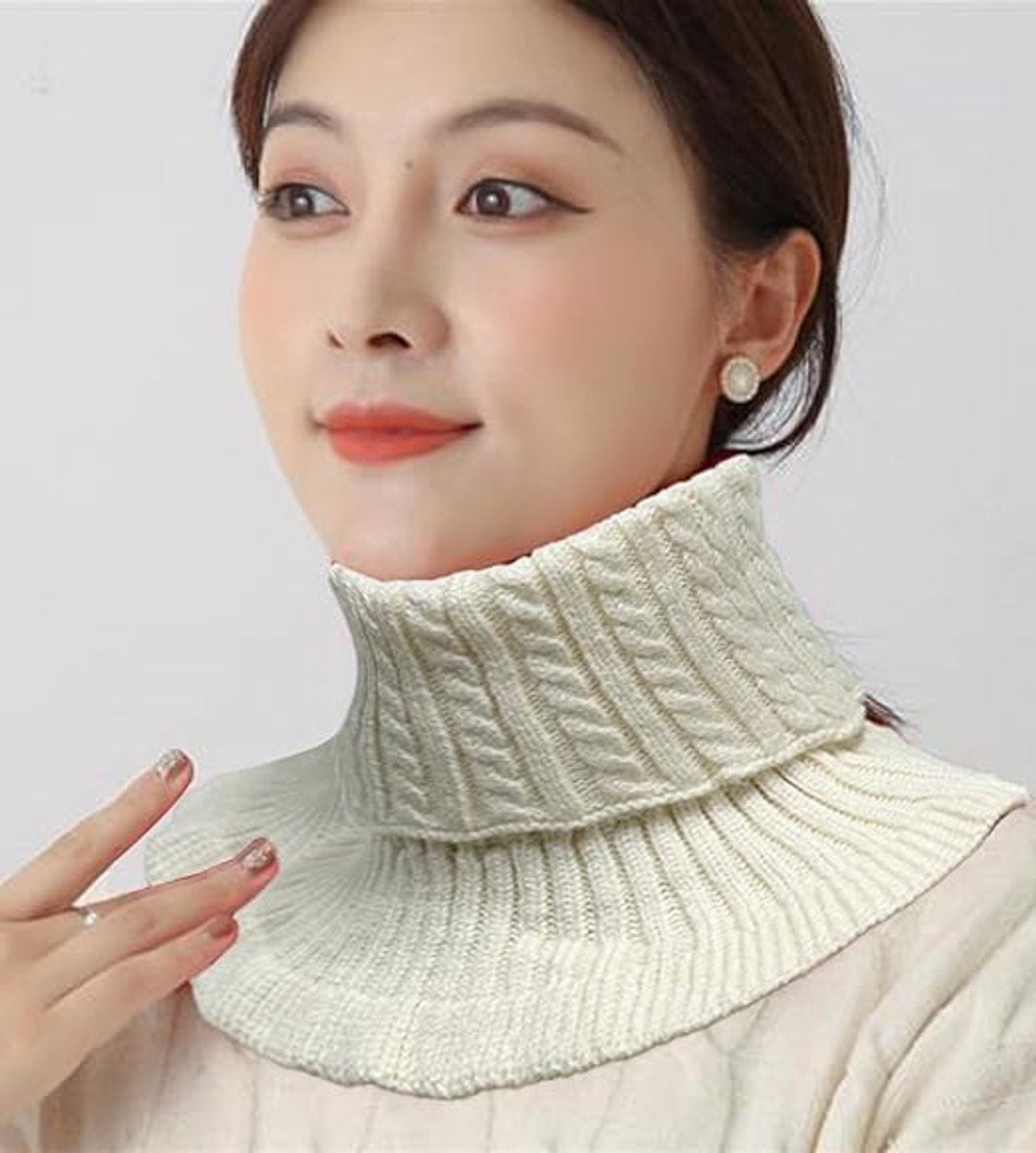 Pieces Faux Turtleneck - Faux Longneck Sweater - Women's Turtleneck - Women's Blouse Collar - Patch Turtleneck - Knitted Collar - Faux Knitted Collar - Turtleneck - Faux High Turtleneck - Fake Turtleneck - Turtleneck - Fake Turtleneck - Small Collar - Win - Image 5