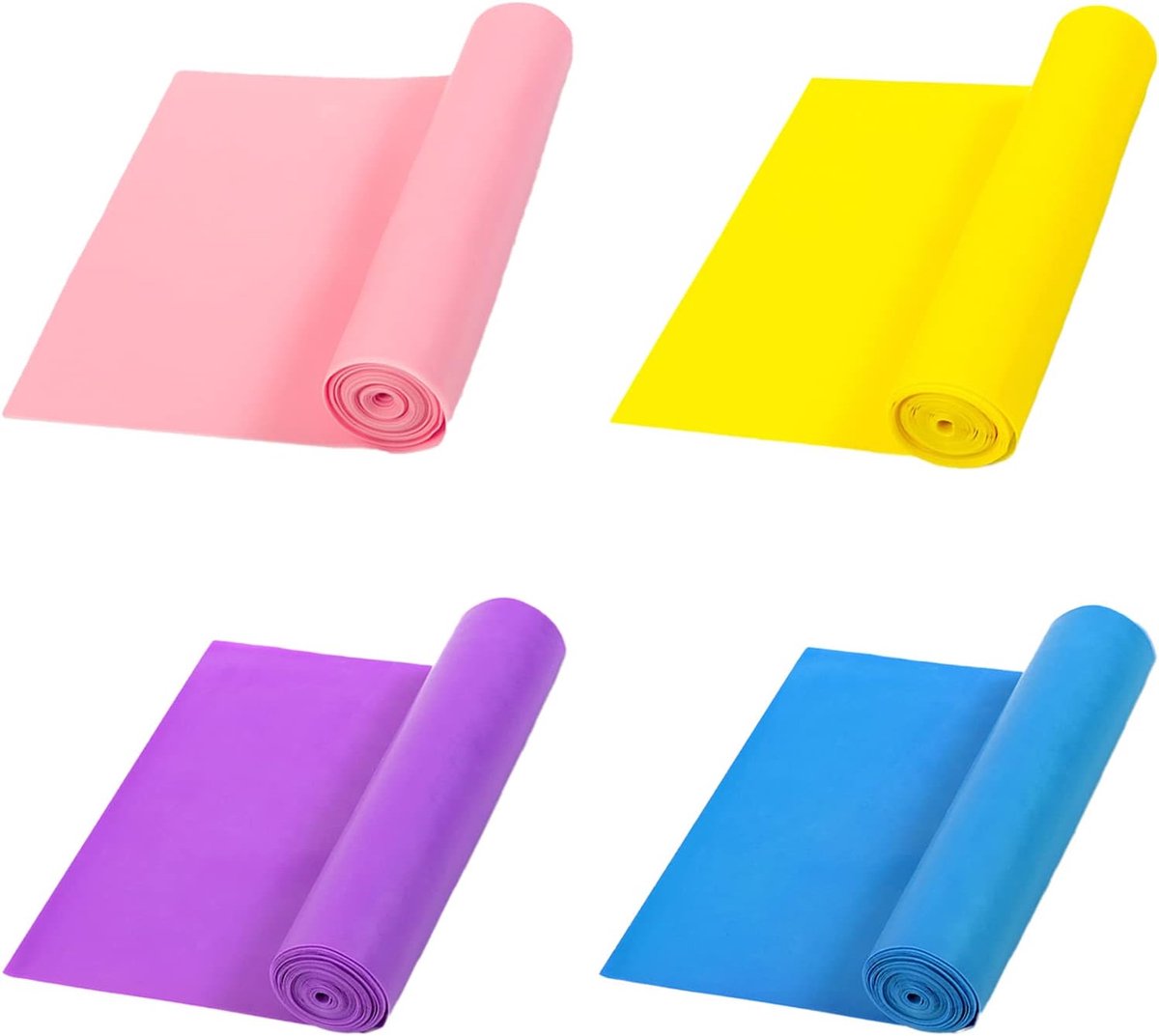 4 pieces - fitness resistance bands - yoga tension bands - elastic resistance bands - resistance bands - training bands - stretch band - exercise bands - strength training - yoga band - adjustable - for physiotherapy, yoga and pilates - 150*15 cm - Image 1