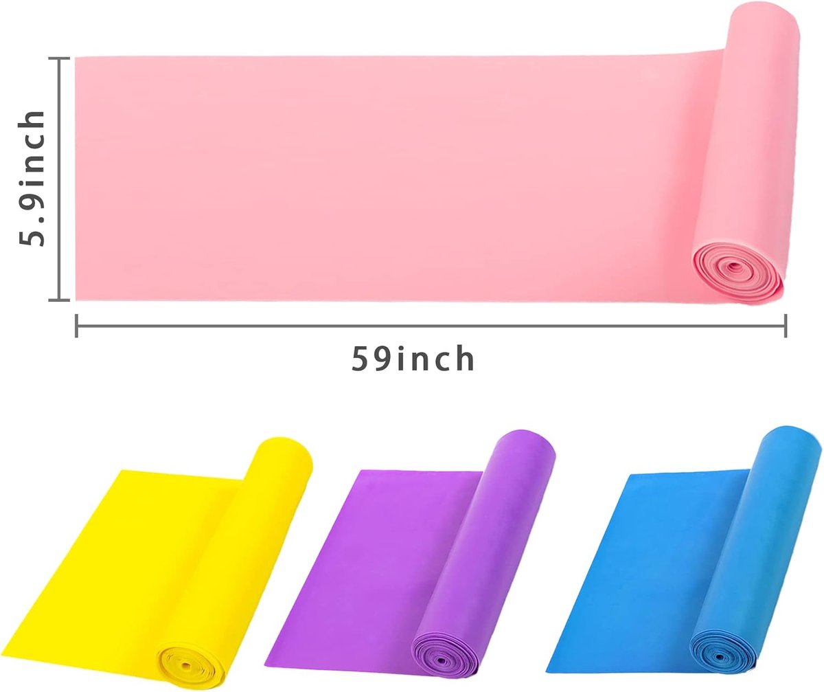 4 pieces - fitness resistance bands - yoga tension bands - elastic resistance bands - resistance bands - training bands - stretch band - exercise bands - strength training - yoga band - adjustable - for physiotherapy, yoga and pilates - 150*15 cm - Image 2