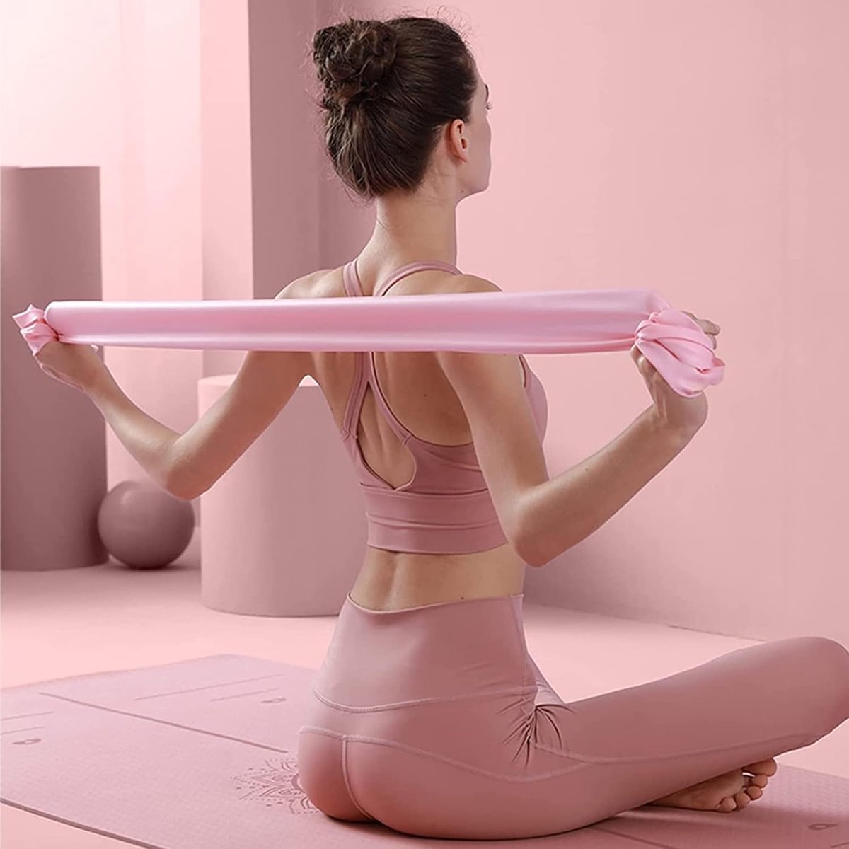 4 pieces - fitness resistance bands - yoga tension bands - elastic resistance bands - resistance bands - training bands - stretch band - exercise bands - strength training - yoga band - adjustable - for physiotherapy, yoga and pilates - 150*15 cm - Image 3