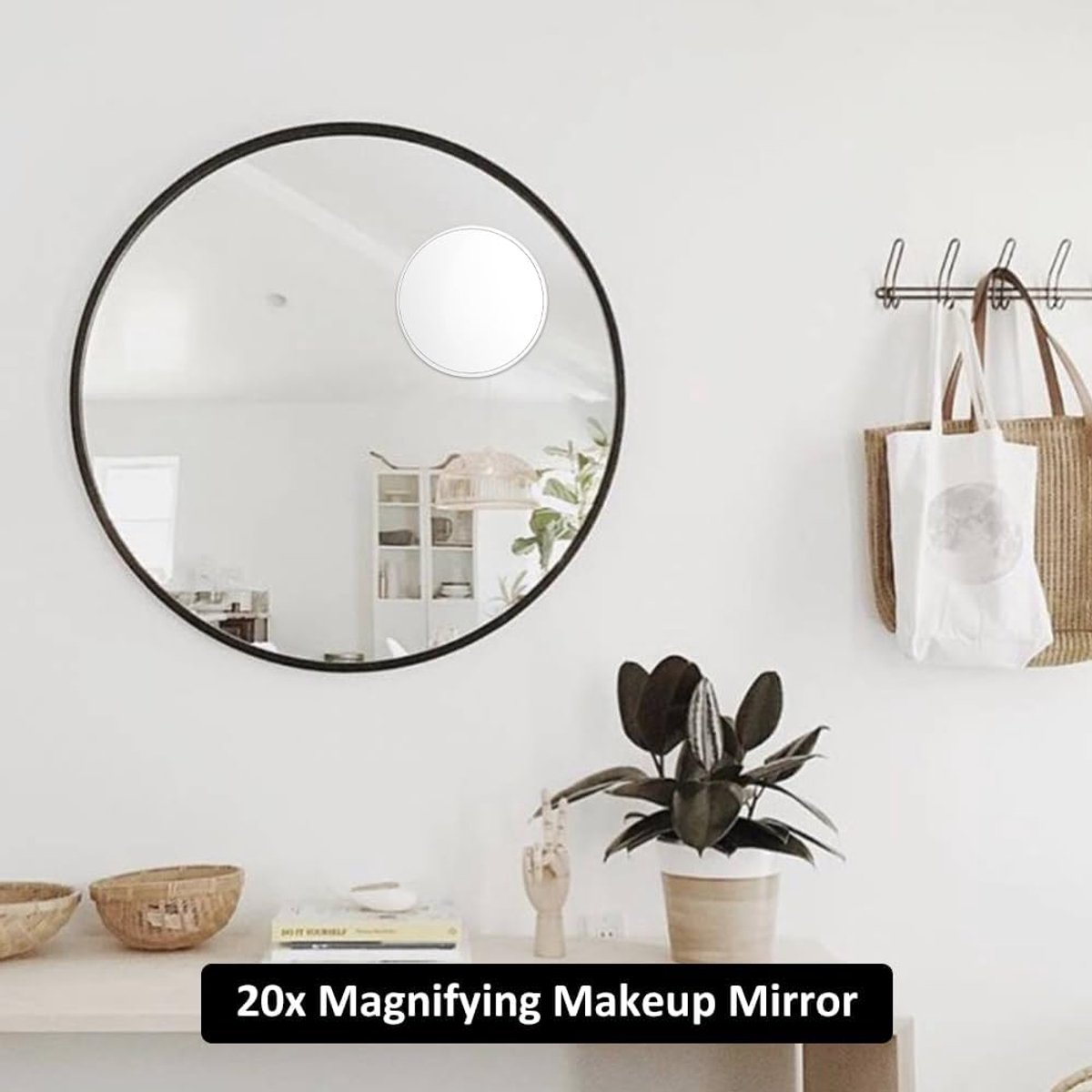 20x magnifying mirror - 15 cm - Mirror - Magnifying glass - Makeup mirror - Magnifying makeup mirror - Shaving mirror - with suction cup - 20x detail magnifier - Round magnifying mirror - Close-up mirror for precise makeup details - white - Image 3
