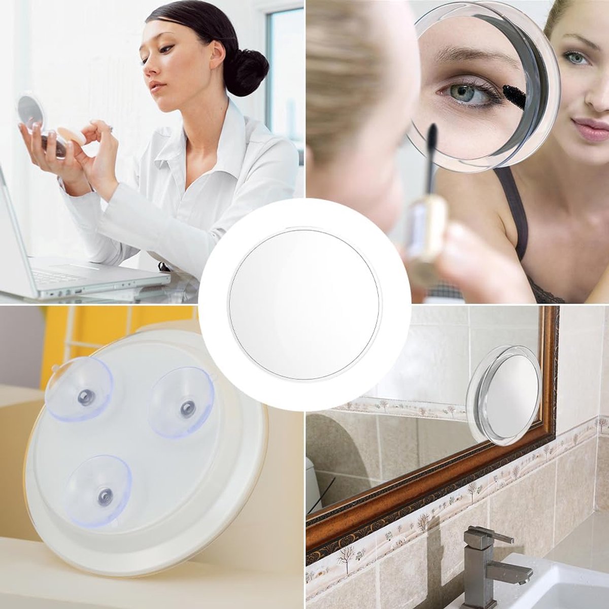 20x magnifying mirror - 15 cm - Mirror - Magnifying glass - Makeup mirror - Magnifying makeup mirror - Shaving mirror - with suction cup - 20x detail magnifier - Round magnifying mirror - Close-up mirror for precise makeup details - white - Image 6