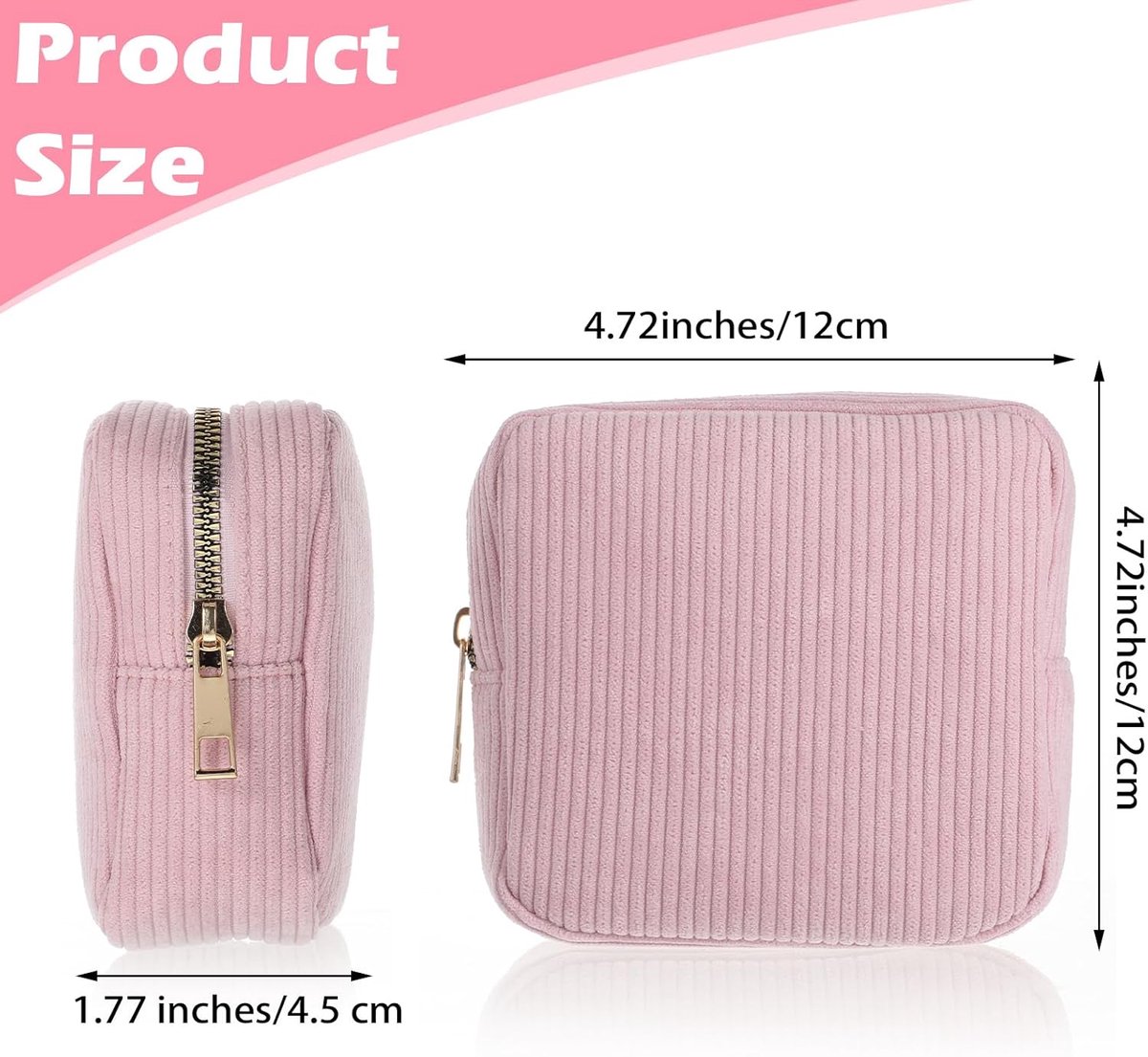 Toiletry Bag - Sanitary Pad Makeup Bag - Sanitary Pad Pouches - Menstrual Bags - Menstrual Pouches - Waterproof Zipper - Tampon Pouches - Napkin Pouches - Cosmetic Bag - Storage Bag - Makeup Bag - For Sanitary Pads, Tampons, Menstrual Cup - Pink - Image 2