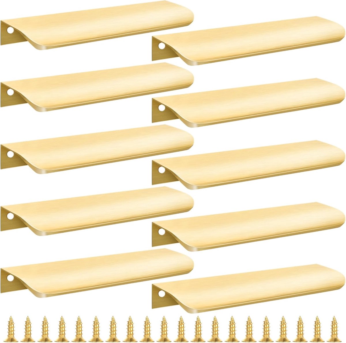 10 pieces - 150*40*17.5 mm - Cabinet handles - Drawer handles - Concealed handle - Aluminum alloy handle - kitchen cabinet handles - furniture accessories - hardware - brushed gold - Image 1