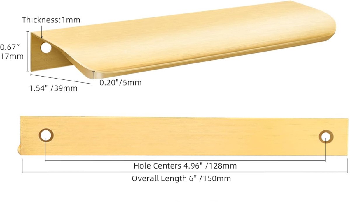 10 pieces - 150*40*17.5 mm - Cabinet handles - Drawer handles - Concealed handle - Aluminum alloy handle - kitchen cabinet handles - furniture accessories - hardware - brushed gold - Image 5