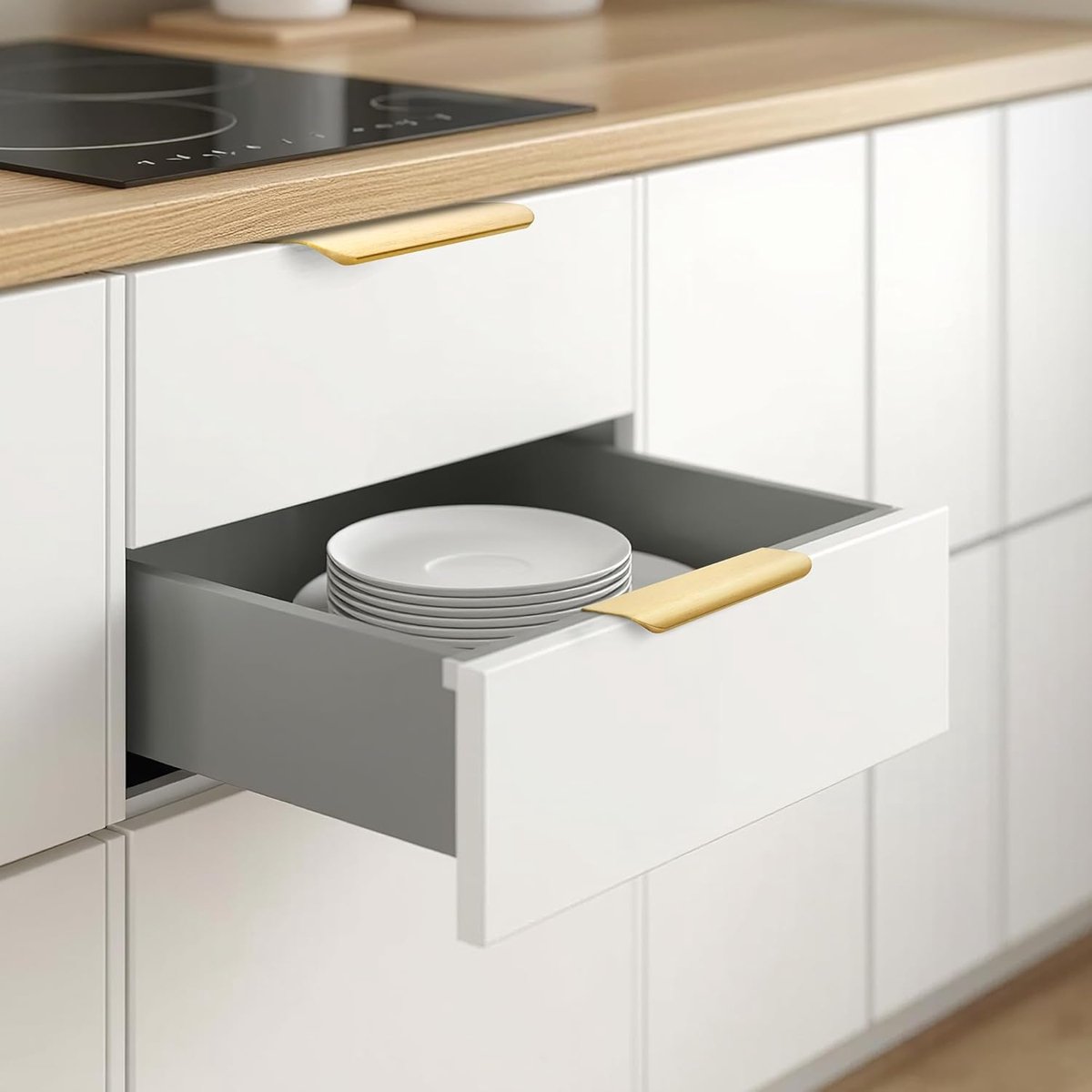 10 pieces - 150*40*17.5 mm - Cabinet handles - Drawer handles - Concealed handle - Aluminum alloy handle - kitchen cabinet handles - furniture accessories - hardware - brushed gold - Image 6