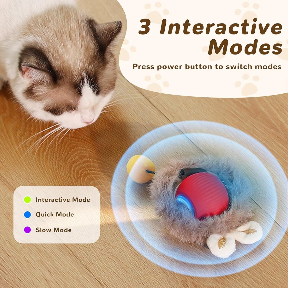 Cat Toys - Cat Balls - Interactive Cat Toy Ball - Cat Toys - Electric Toy Ball - Cat Toys - Automatically Moving Ball - Attracts Indoor Cats - Cat Ball for Play and Interaction - Image 2