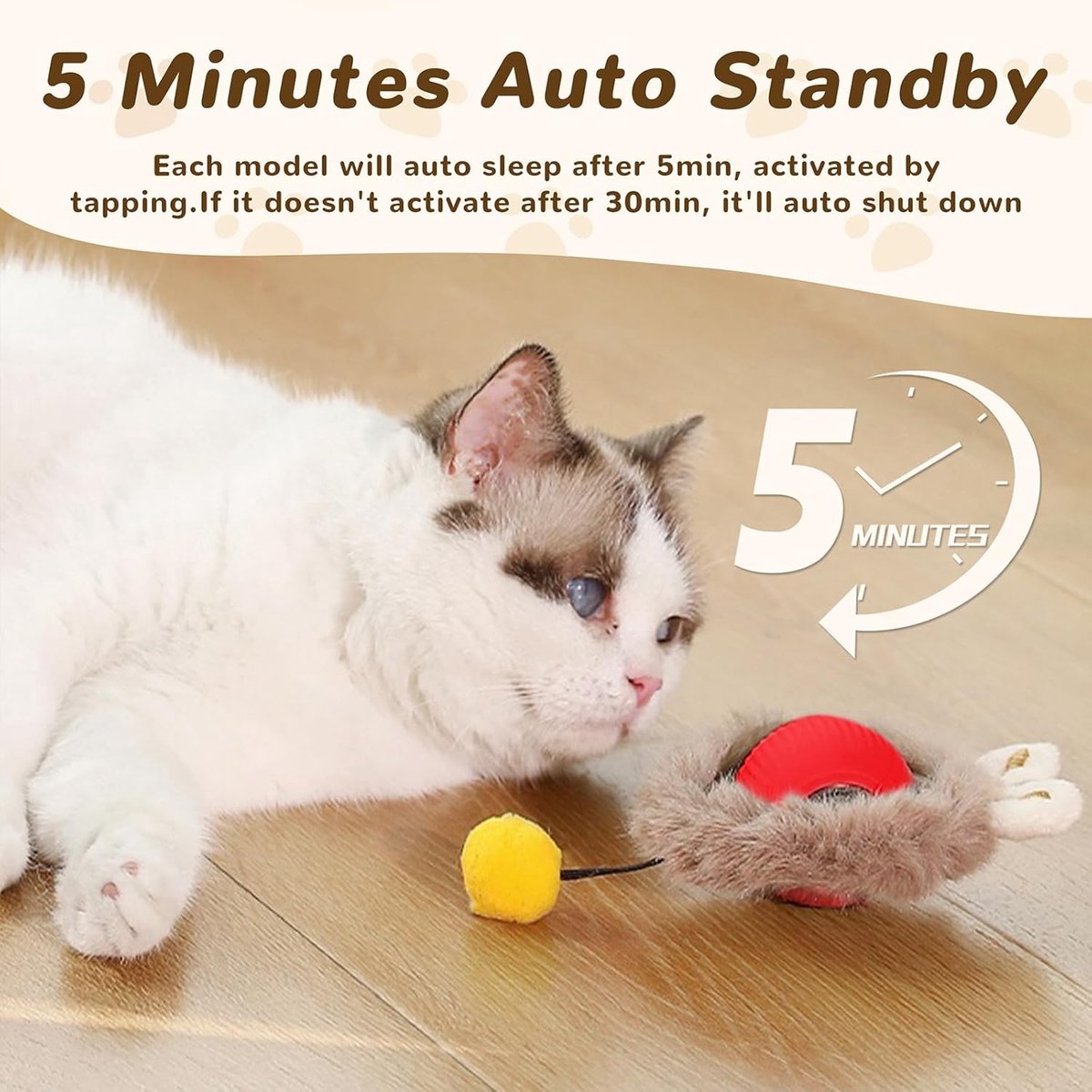 Cat Toys - Cat Balls - Interactive Cat Toy Ball - Cat Toys - Electric Toy Ball - Cat Toys - Automatically Moving Ball - Attracts Indoor Cats - Cat Ball for Play and Interaction - Image 6