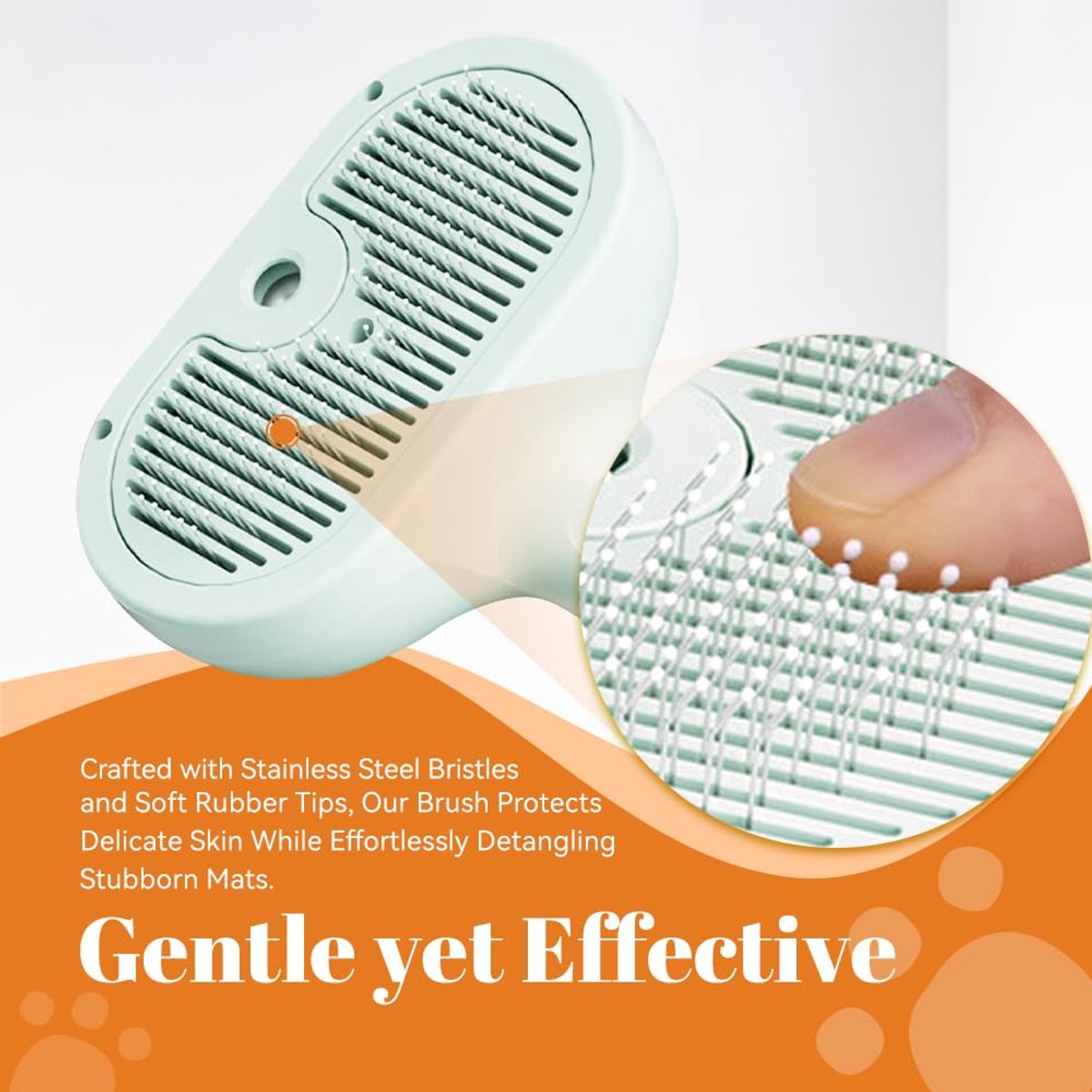 Cat Steam Brush - Dog Steam Brush - 3 in 1 Pet Spray Shedding Comb for Cats and Dogs - Dog Steam Brush - Pet Grooming Brush with Spray - Cat Steam Brush - Pets - Dog Brush - for Shedding & Grooming - White - Image 5