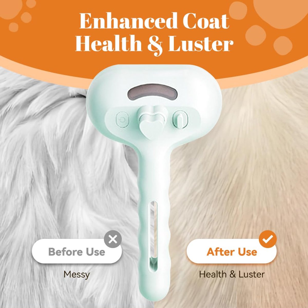 Cat Steam Brush - Dog Steam Brush - 3 in 1 Pet Spray Shedding Comb for Cats and Dogs - Dog Steam Brush - Pet Grooming Brush with Spray - Cat Steam Brush - Pets - Dog Brush - for Shedding & Grooming - White - Image 6