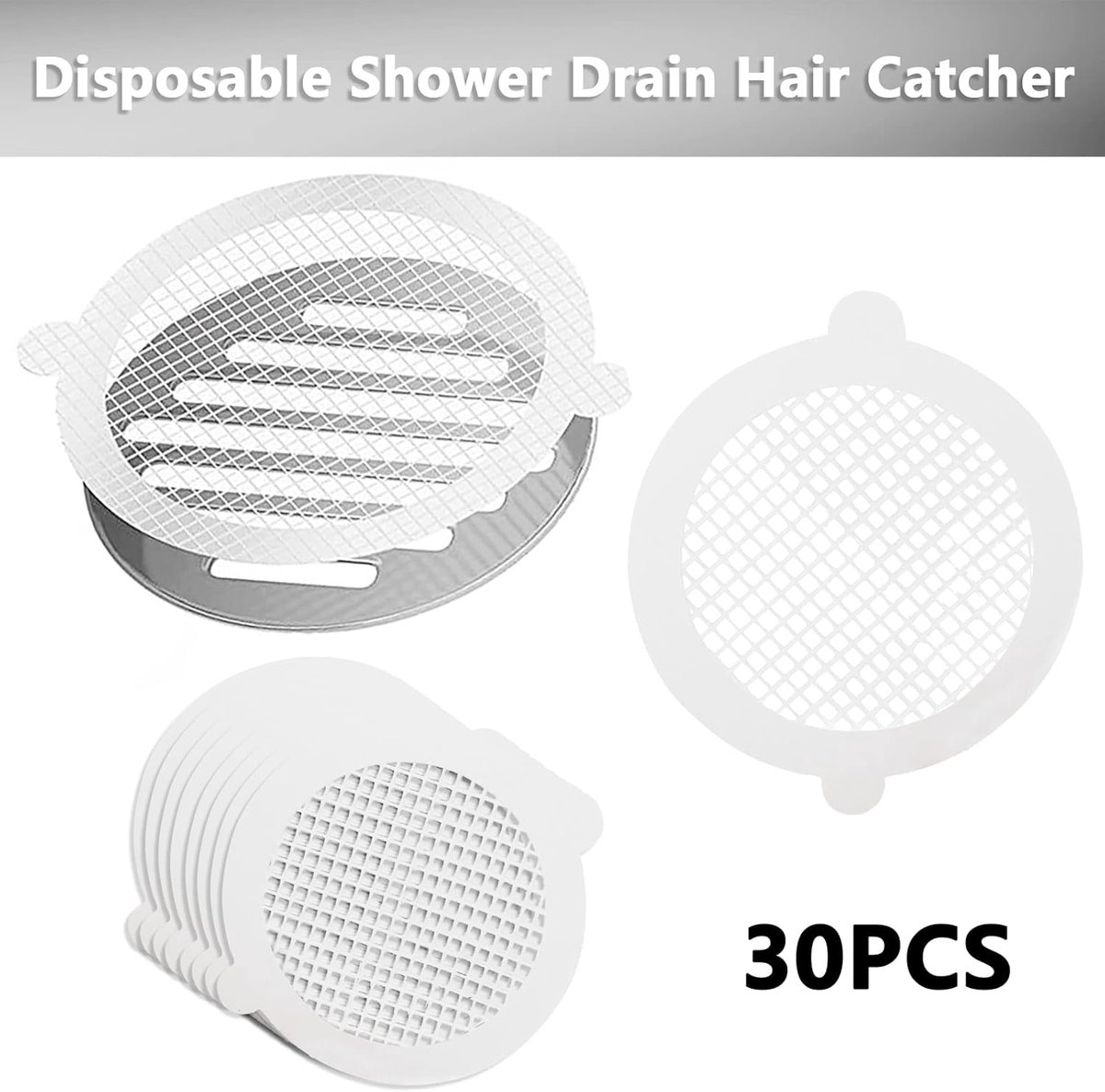 Shower drain strainer - 30 Pieces - Sink strainer - shower drain sticker - Sink strainer - Drain strainer - Sink strainer - Universal Hair Filter - Shower Bathroom Hair Catcher - anti-clogging - anti-hair - for Bathroom Drain Balcony Drain Hole - 4.33 inc - Image 5