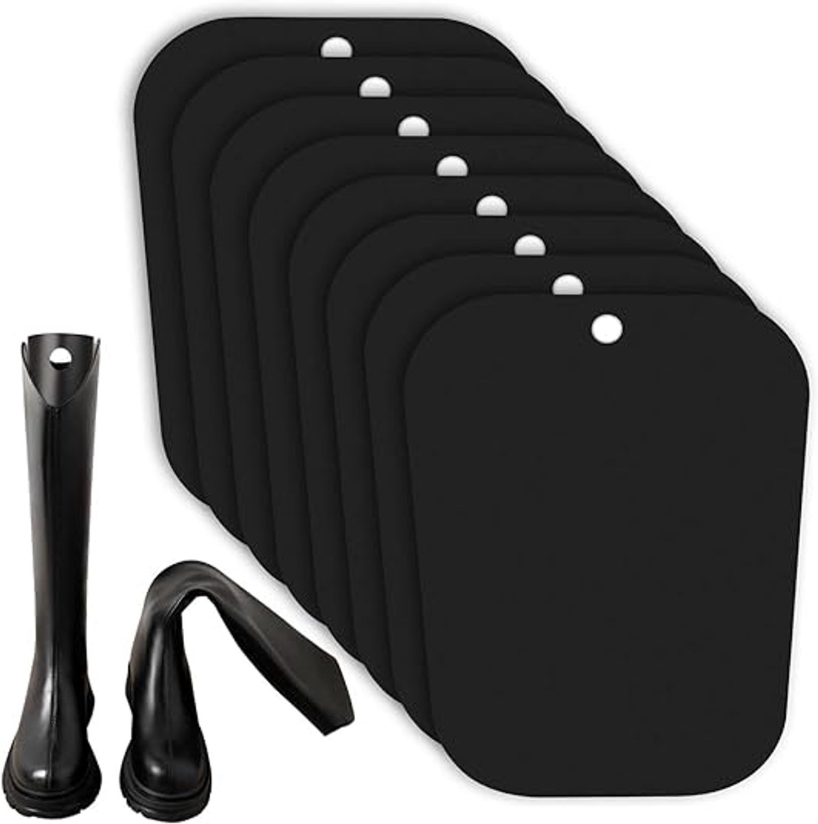 8 pieces - Boot trees - Boot Shapers - Boot filler - Boot stretcher - Stretcher - plastic boot trees for women - high boot supports - boot supports - reusable inserts - shoe care accessory - 35*28 cm - black - Image 1