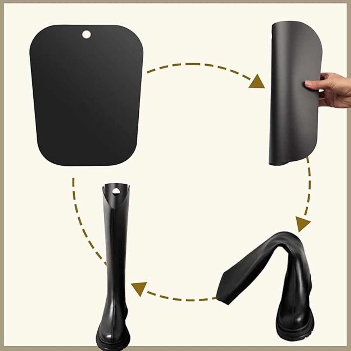 8 pieces - Boot trees - Boot Shapers - Boot filler - Boot stretcher - Stretcher - plastic boot trees for women - high boot supports - boot supports - reusable inserts - shoe care accessory - 35*28 cm - black - Image 5