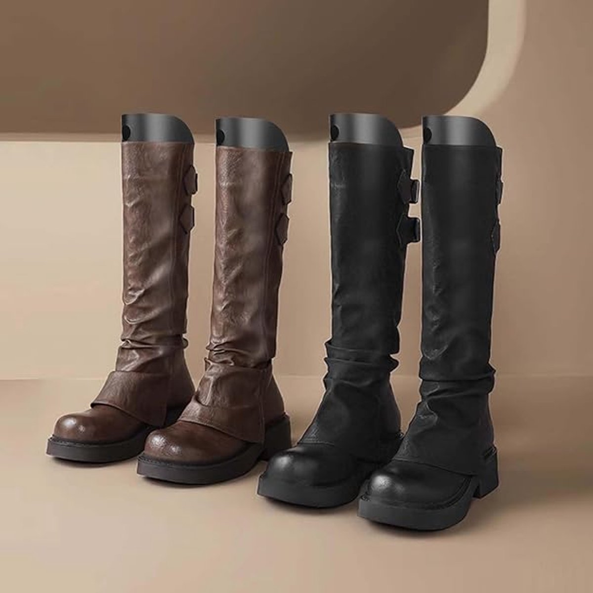 8 pieces - Boot trees - Boot Shapers - Boot filler - Boot stretcher - Stretcher - plastic boot trees for women - high boot supports - boot supports - reusable inserts - shoe care accessory - 35*28 cm - black - Image 6