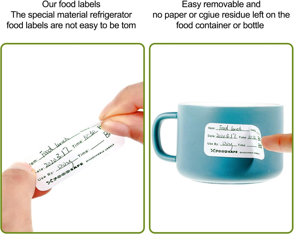 Freezer Labels Writable - 900 Pieces Freezer Stickers Writable - labels - food date labels - freezer stickers - removable freezer labels - Freezer Labels - Freezer Containers - Shelf life labels - Image 6