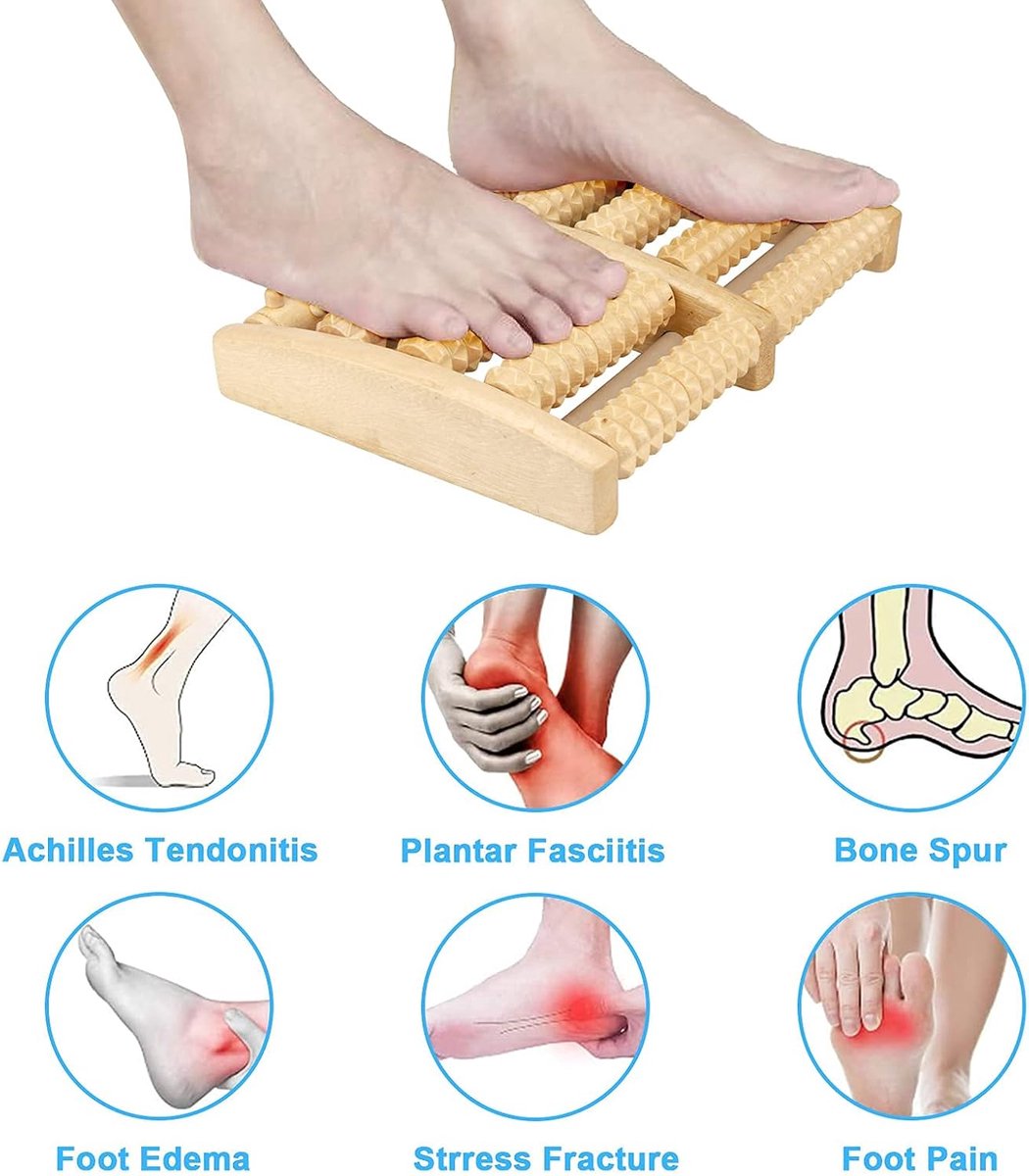 Foot Massager - Wooden Foot Massager - Foot Massager - Foot Massager Roller - Pain and Plantar Fasciitis, Massage Tools for Women and Men - Image 4